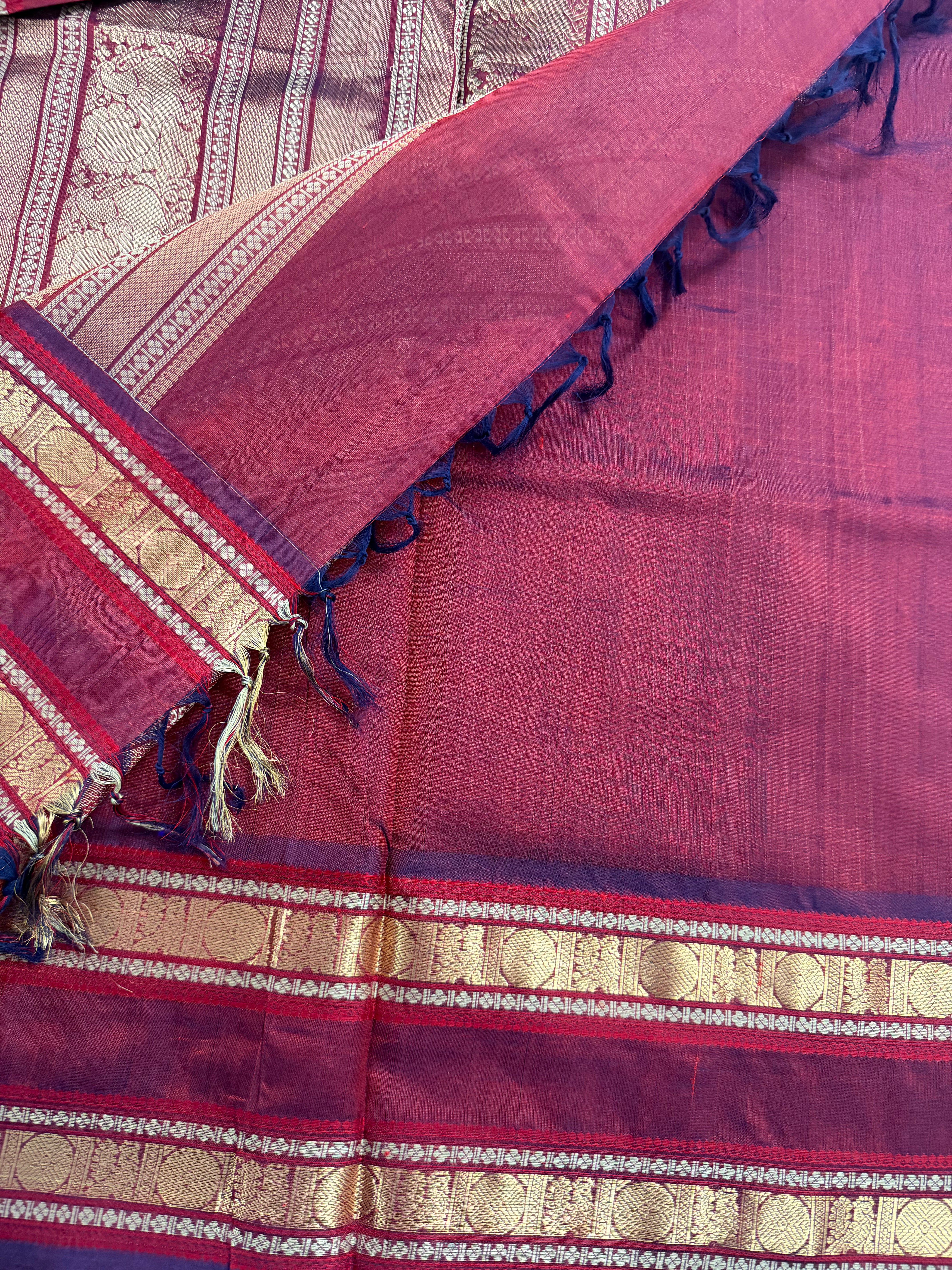 Handwoven Silk Cotton with Zari motifs