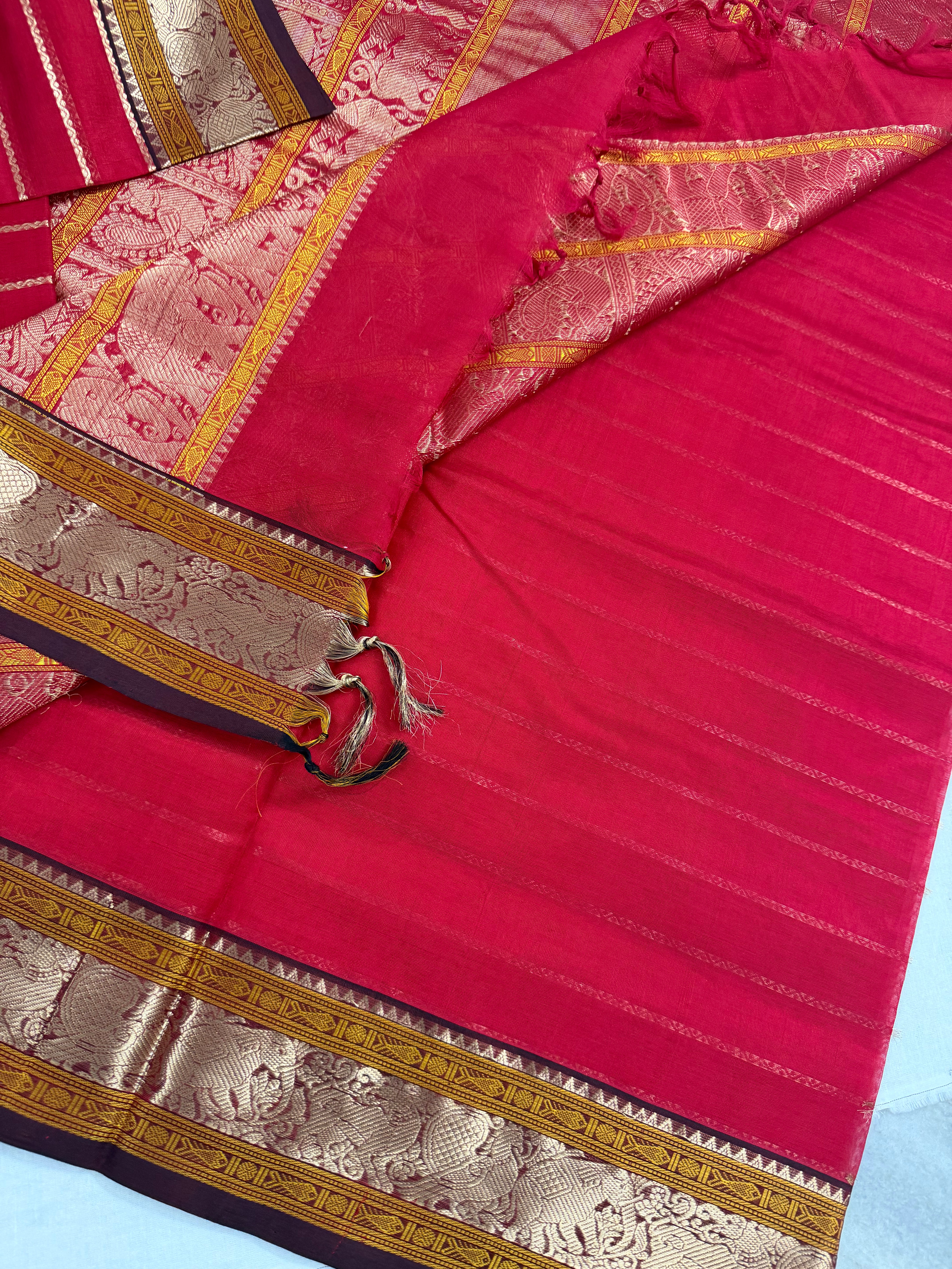 Handwoven Silk Cotton with Zari motifs