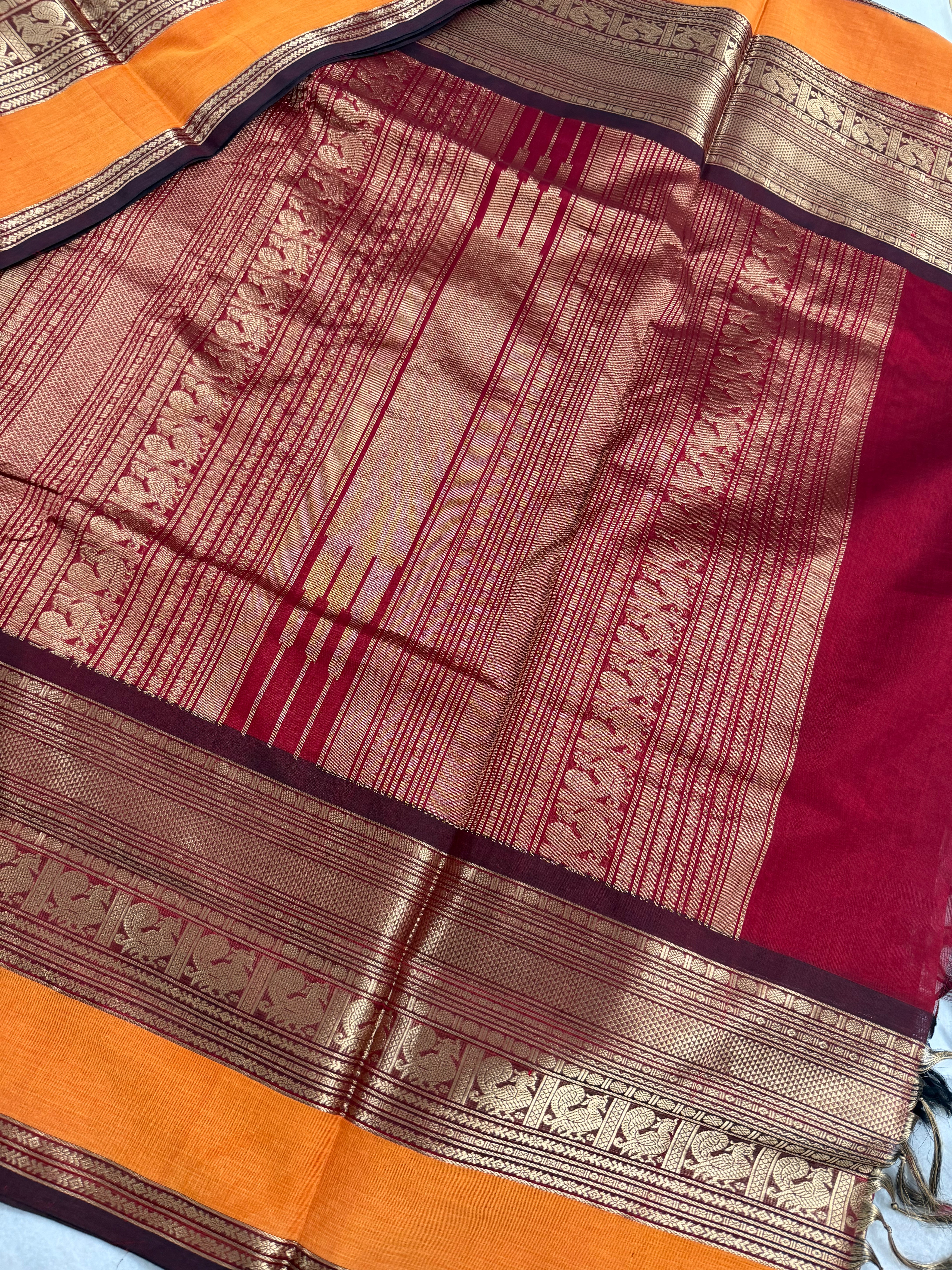 Handwoven Silk Cotton with Zari motifs