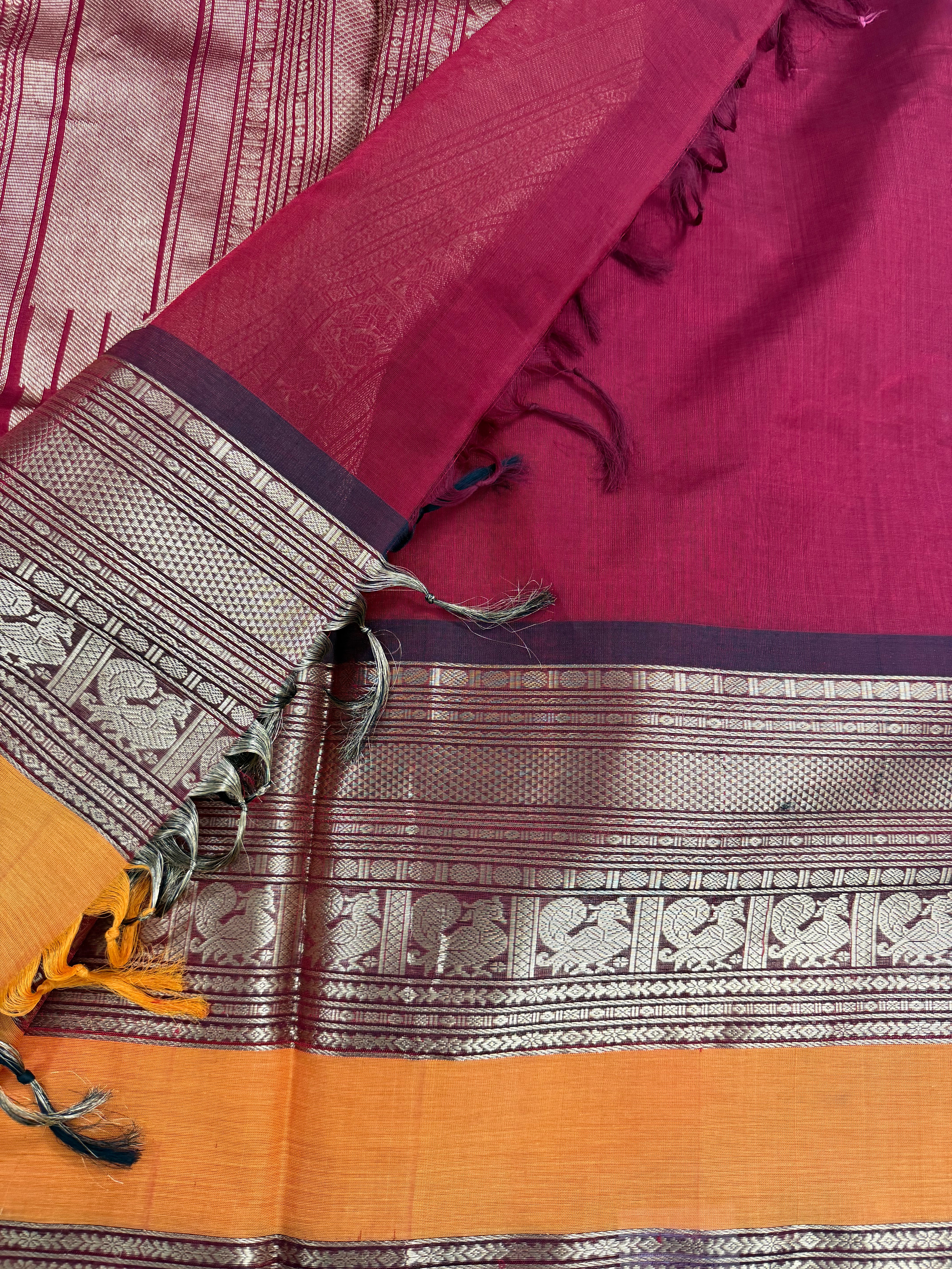 Handwoven Silk Cotton with Zari motifs
