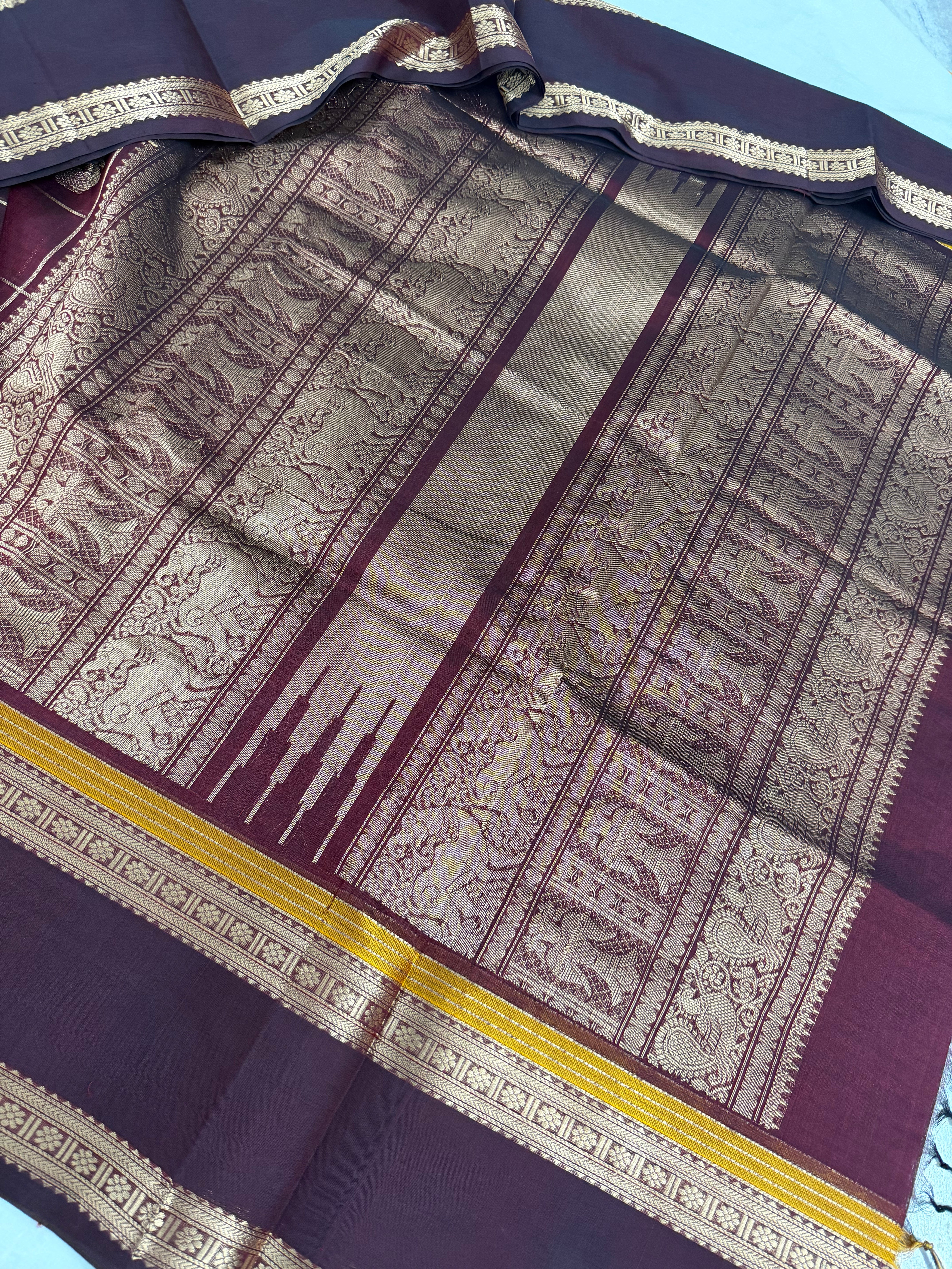 Handwoven Silk Cotton with Zari motifs