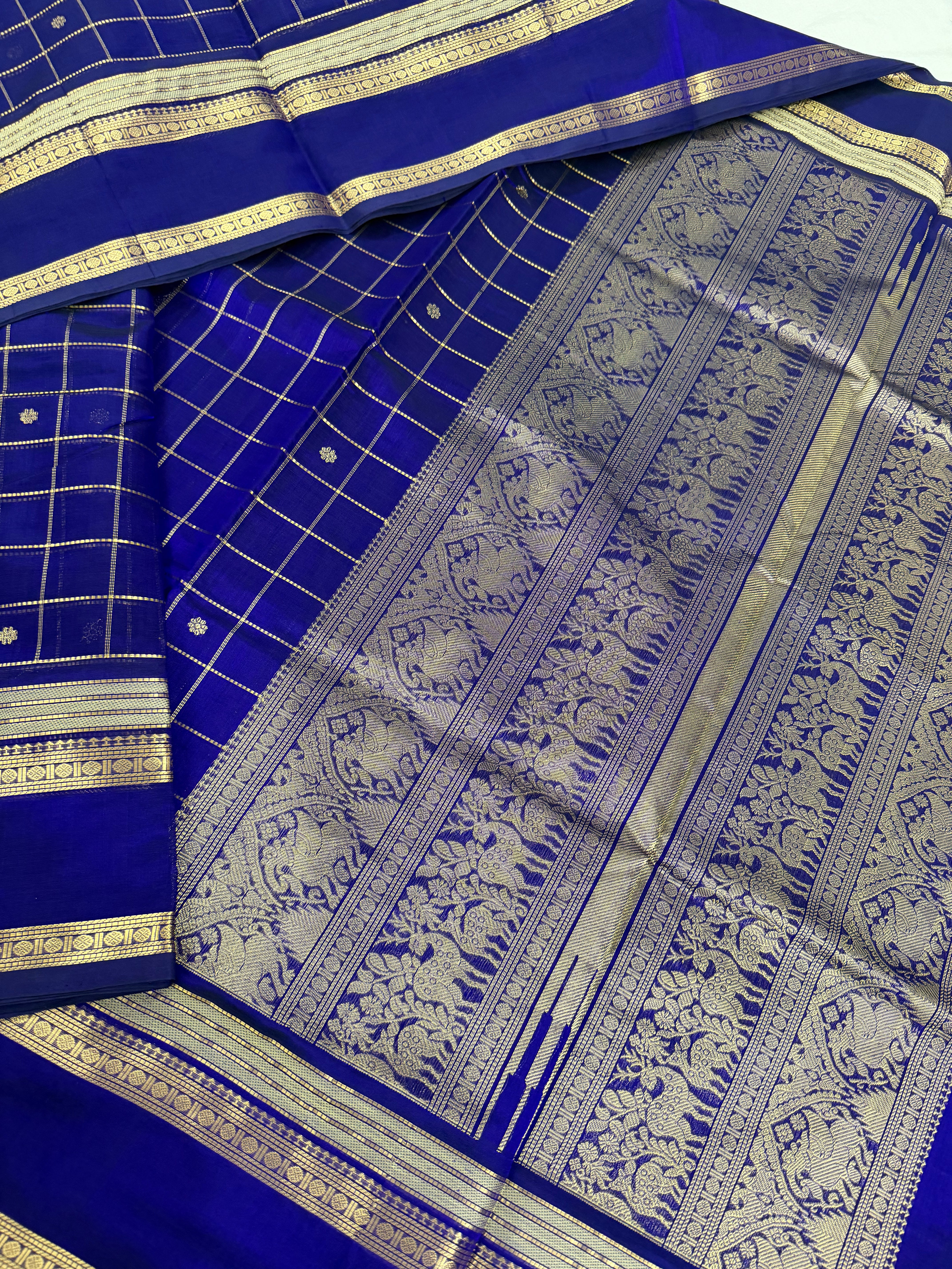 Handwoven Silk Cotton with Zari motifs