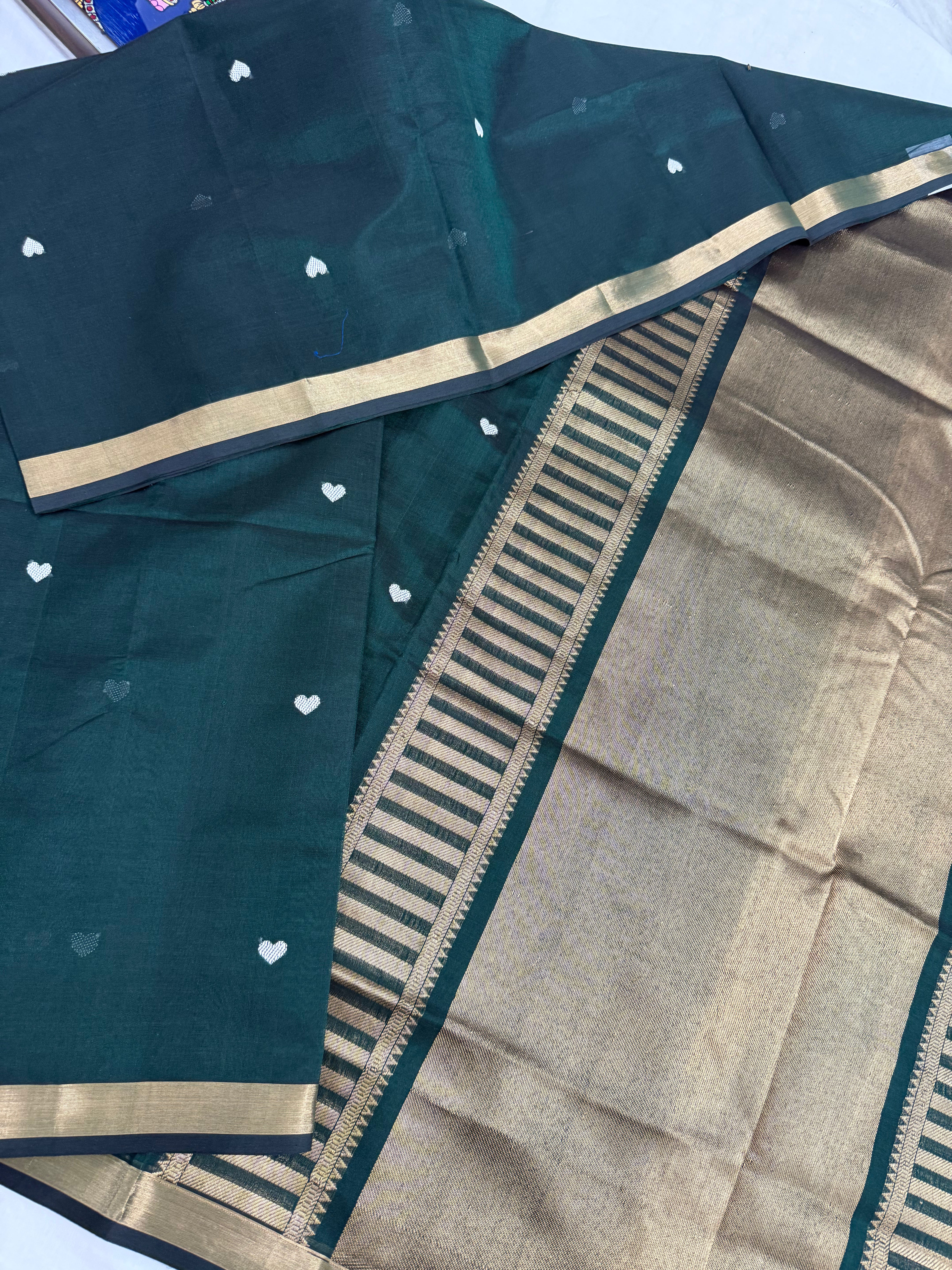 Handwoven Silk Cotton with Zari motifs