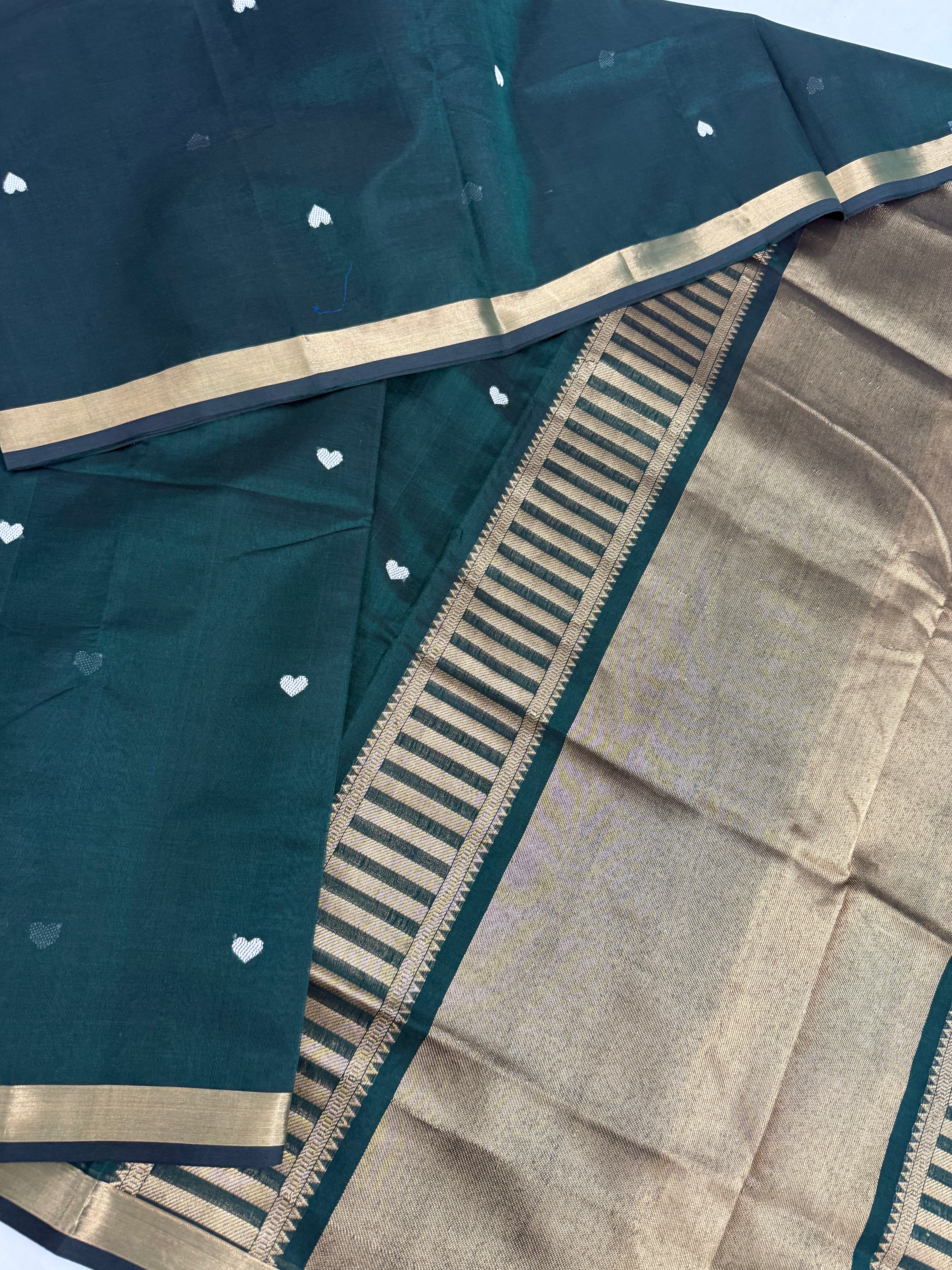 Handwoven Silk Cotton with Zari motifs