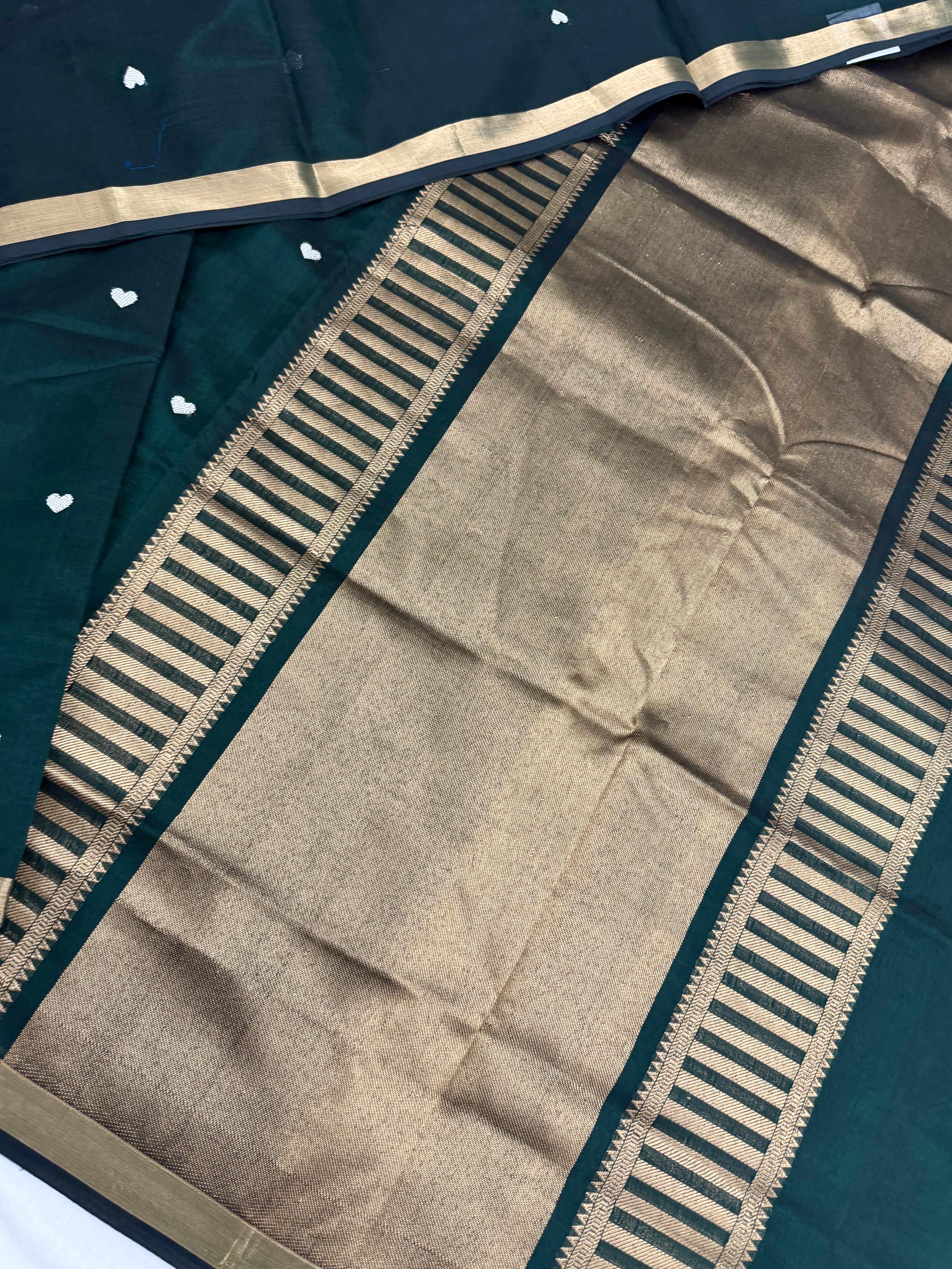 Handwoven Silk Cotton with Zari motifs