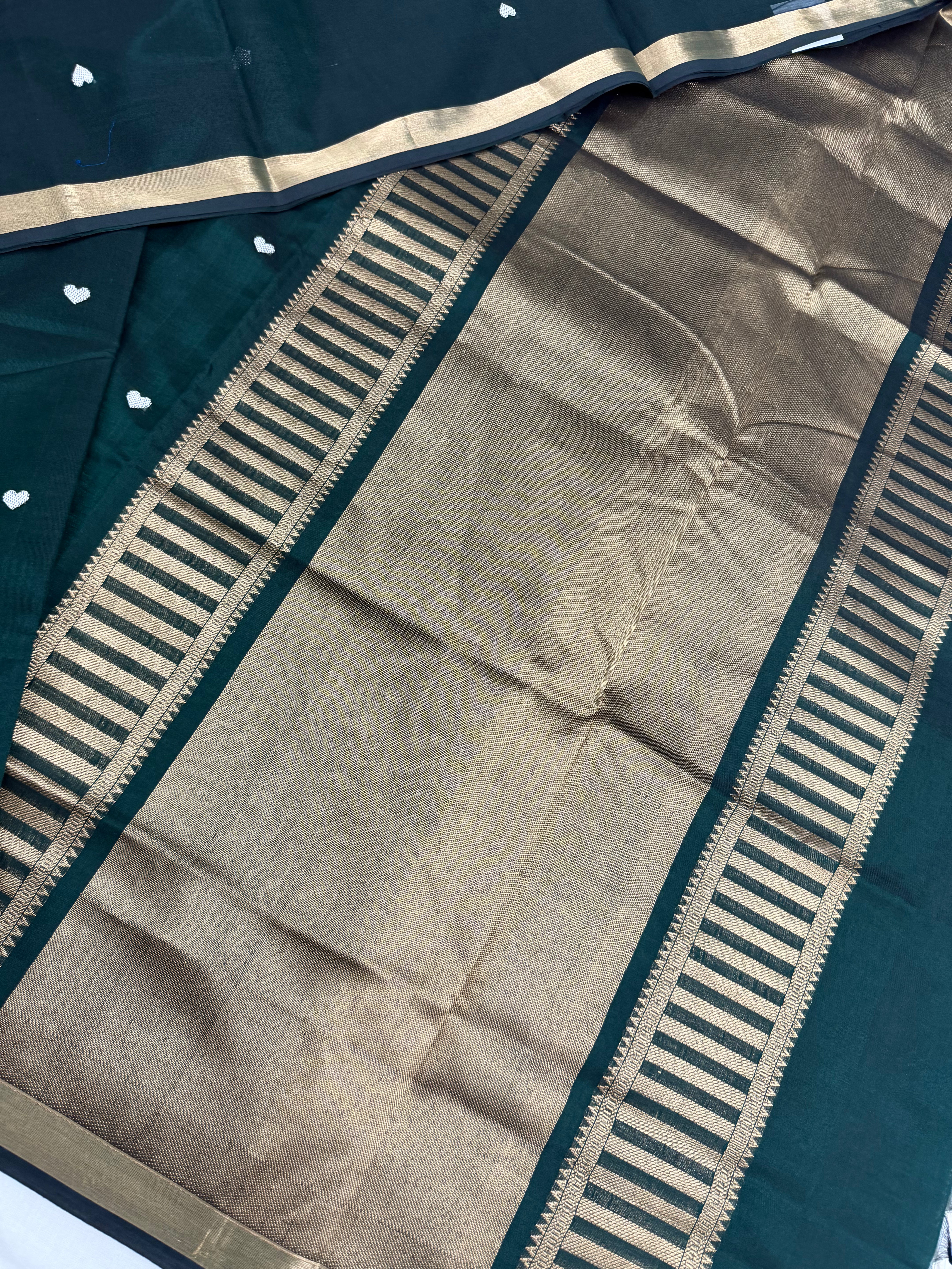 Handwoven Silk Cotton with Zari motifs