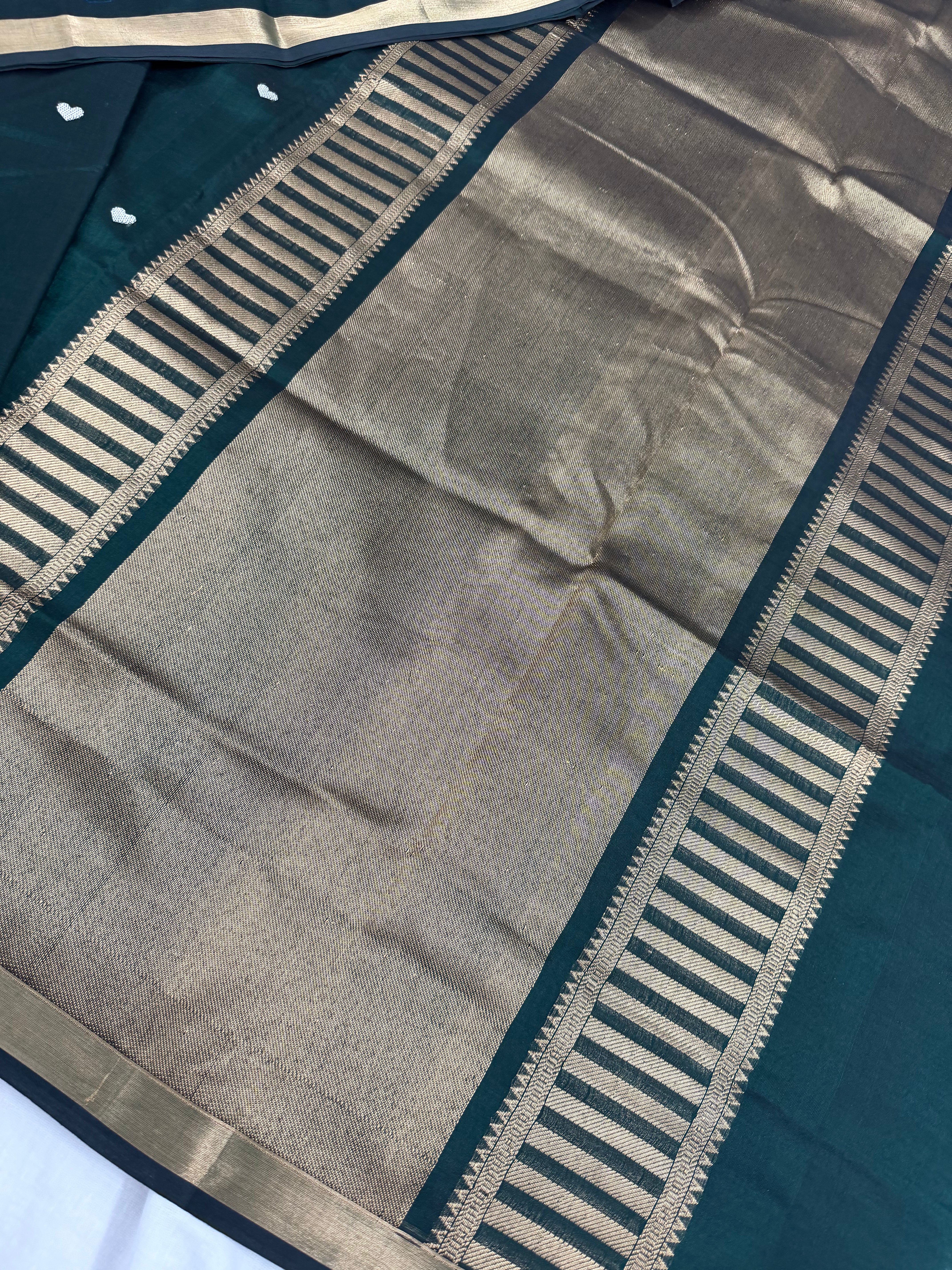 Handwoven Silk Cotton with Zari motifs