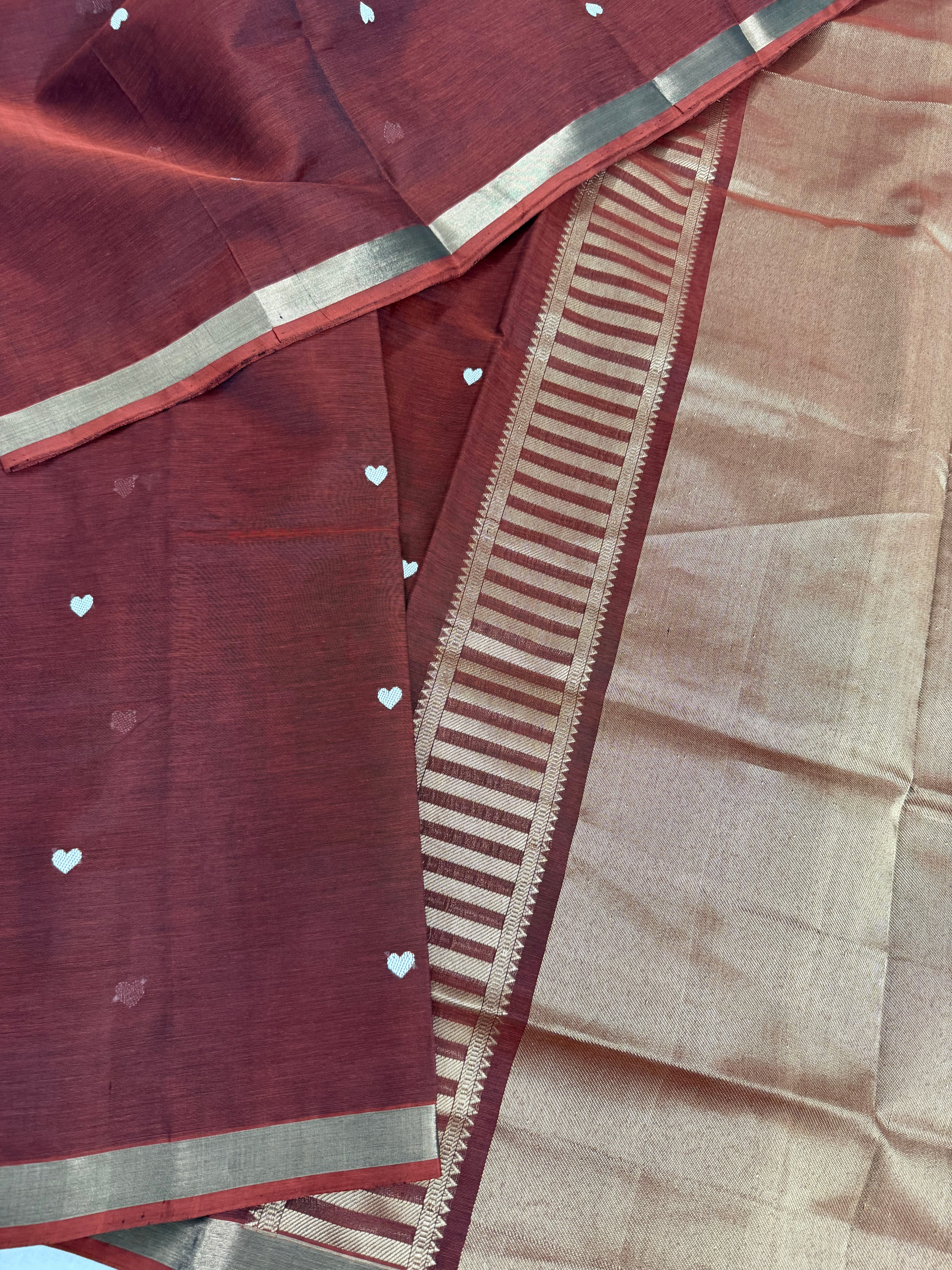Handwoven Silk Cotton with Zari motifs