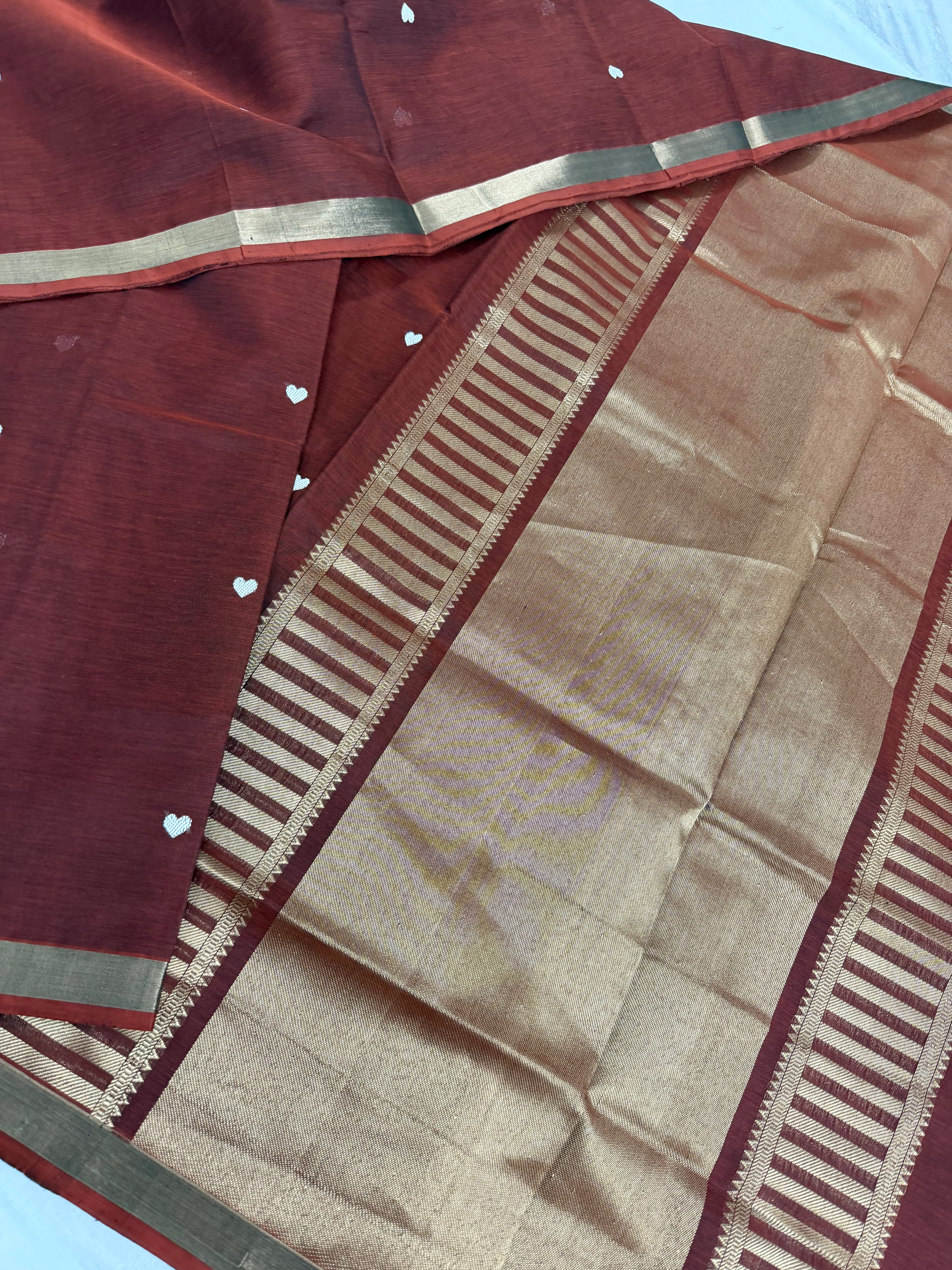 Handwoven Silk Cotton with Zari motifs
