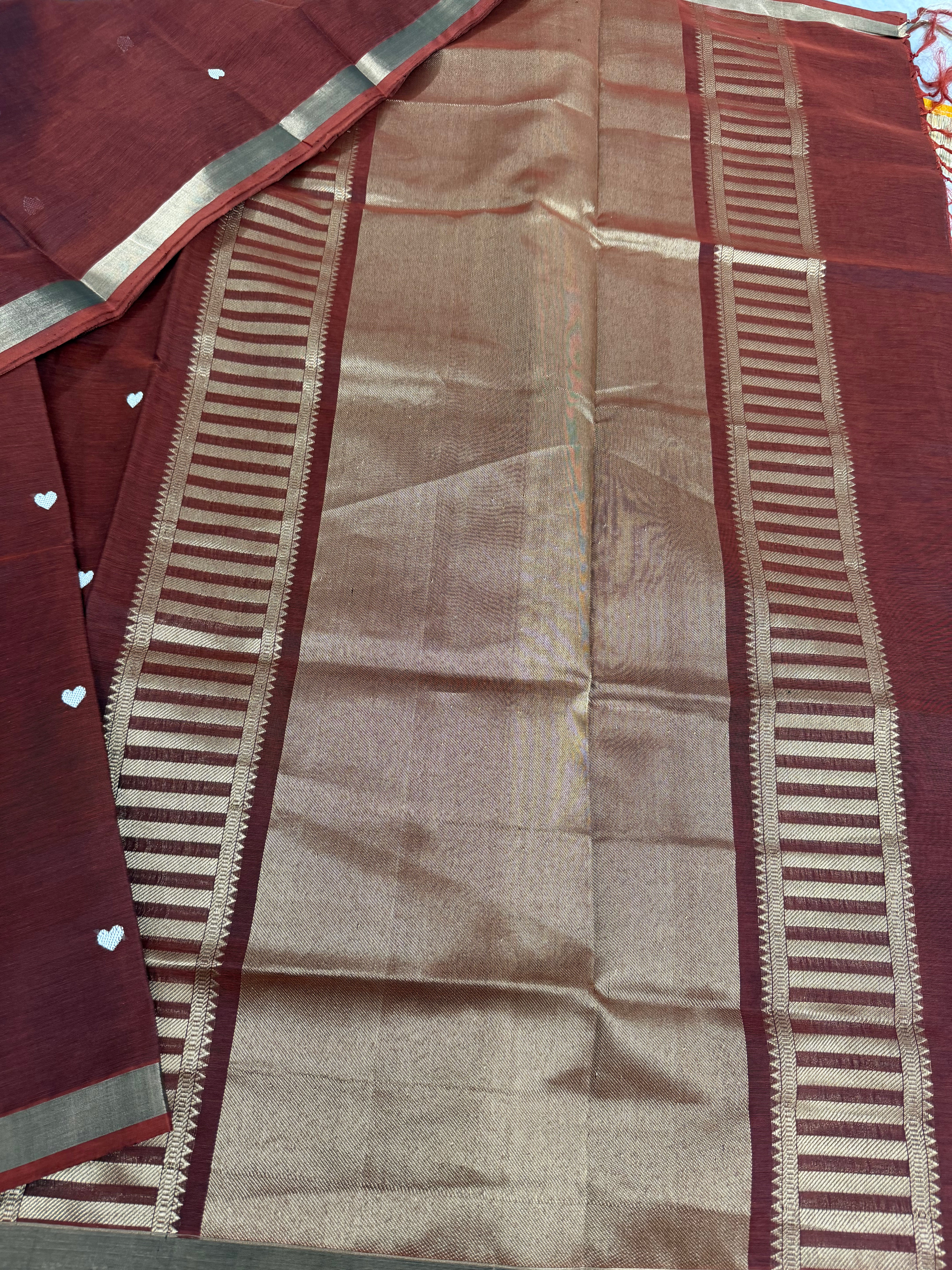 Handwoven Silk Cotton with Zari motifs