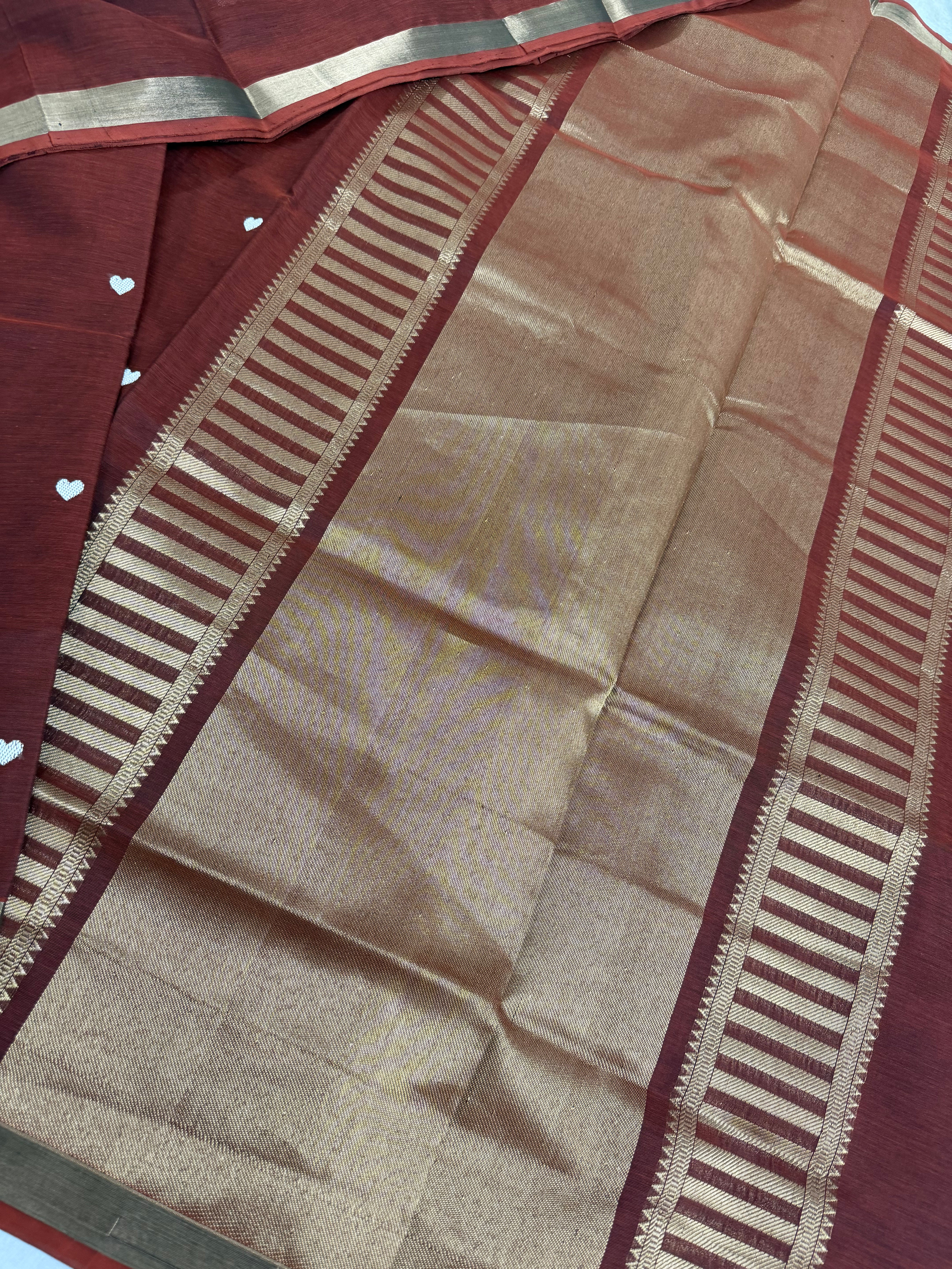 Handwoven Silk Cotton with Zari motifs