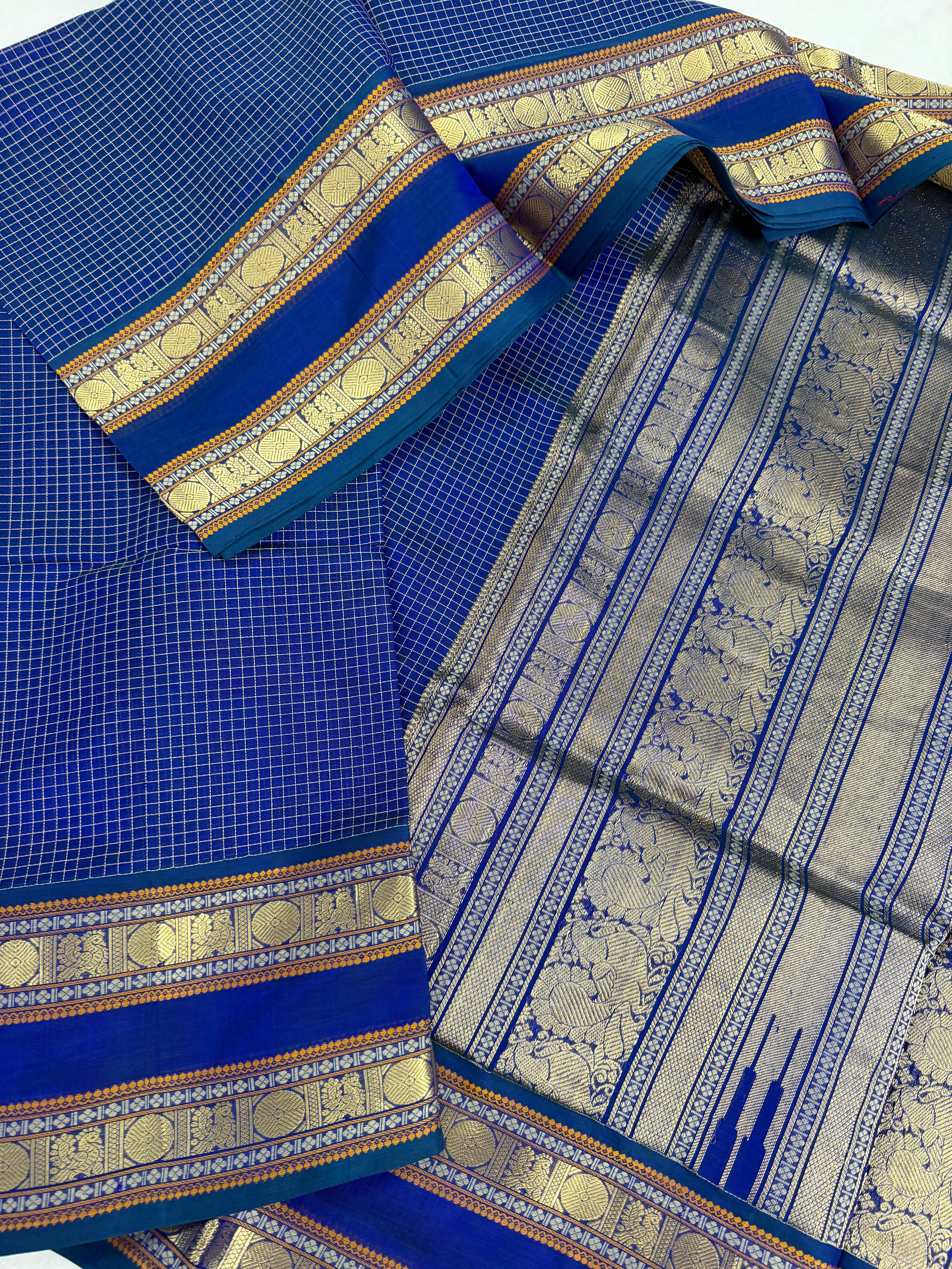 Handwoven Silk Cotton with Zari motifs