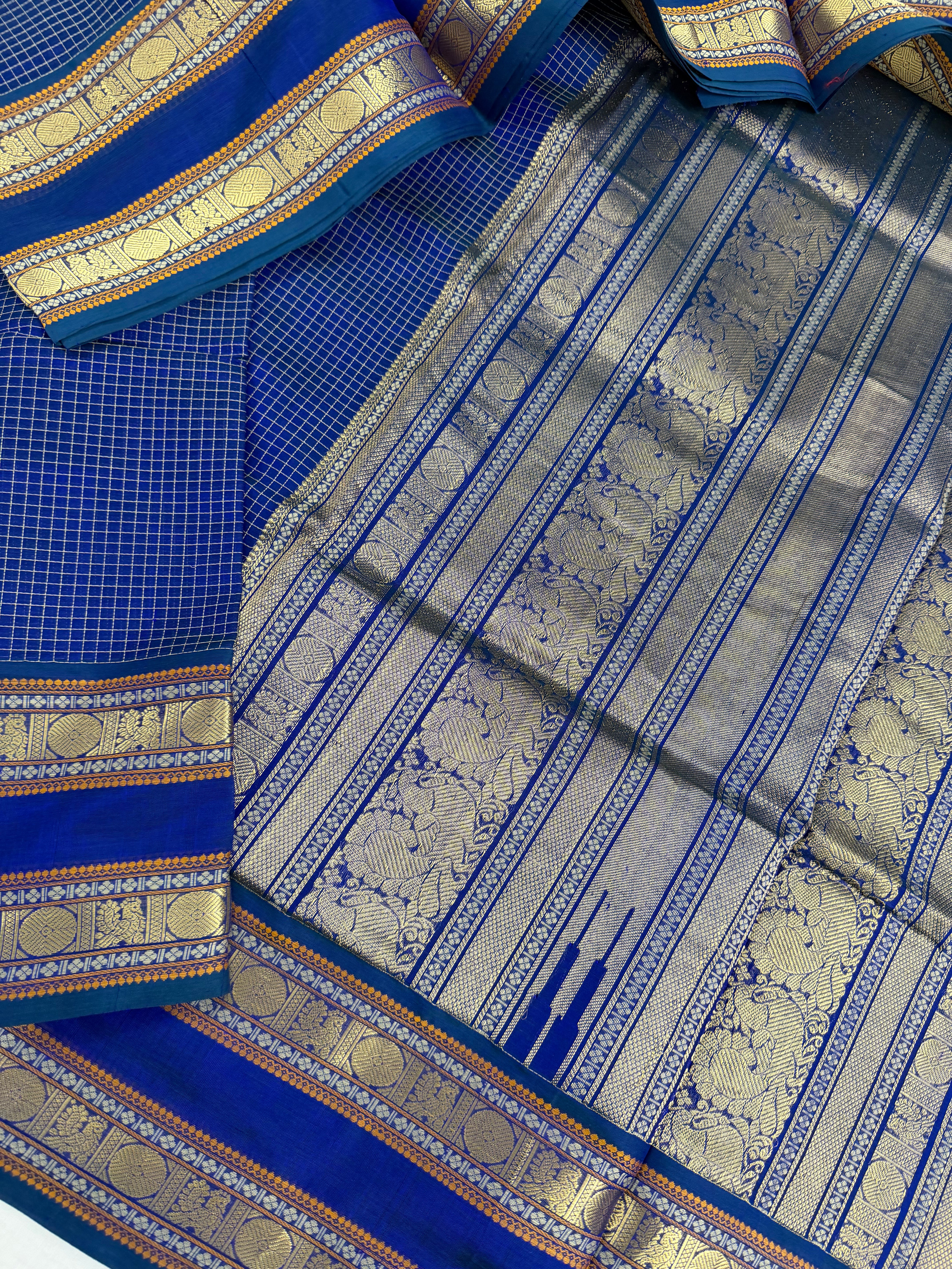 Handwoven Silk Cotton with Zari motifs