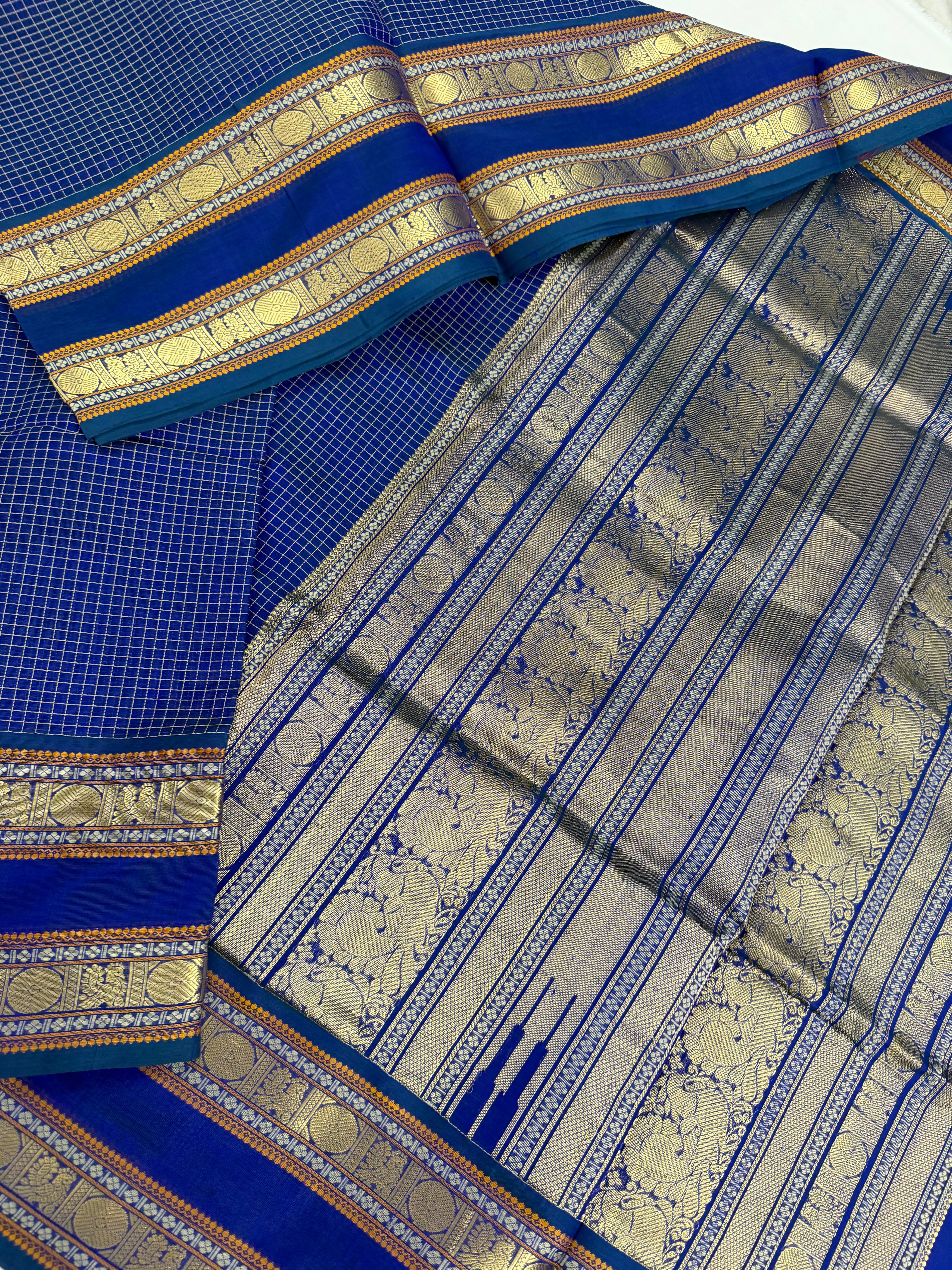 Handwoven Silk Cotton with Zari motifs
