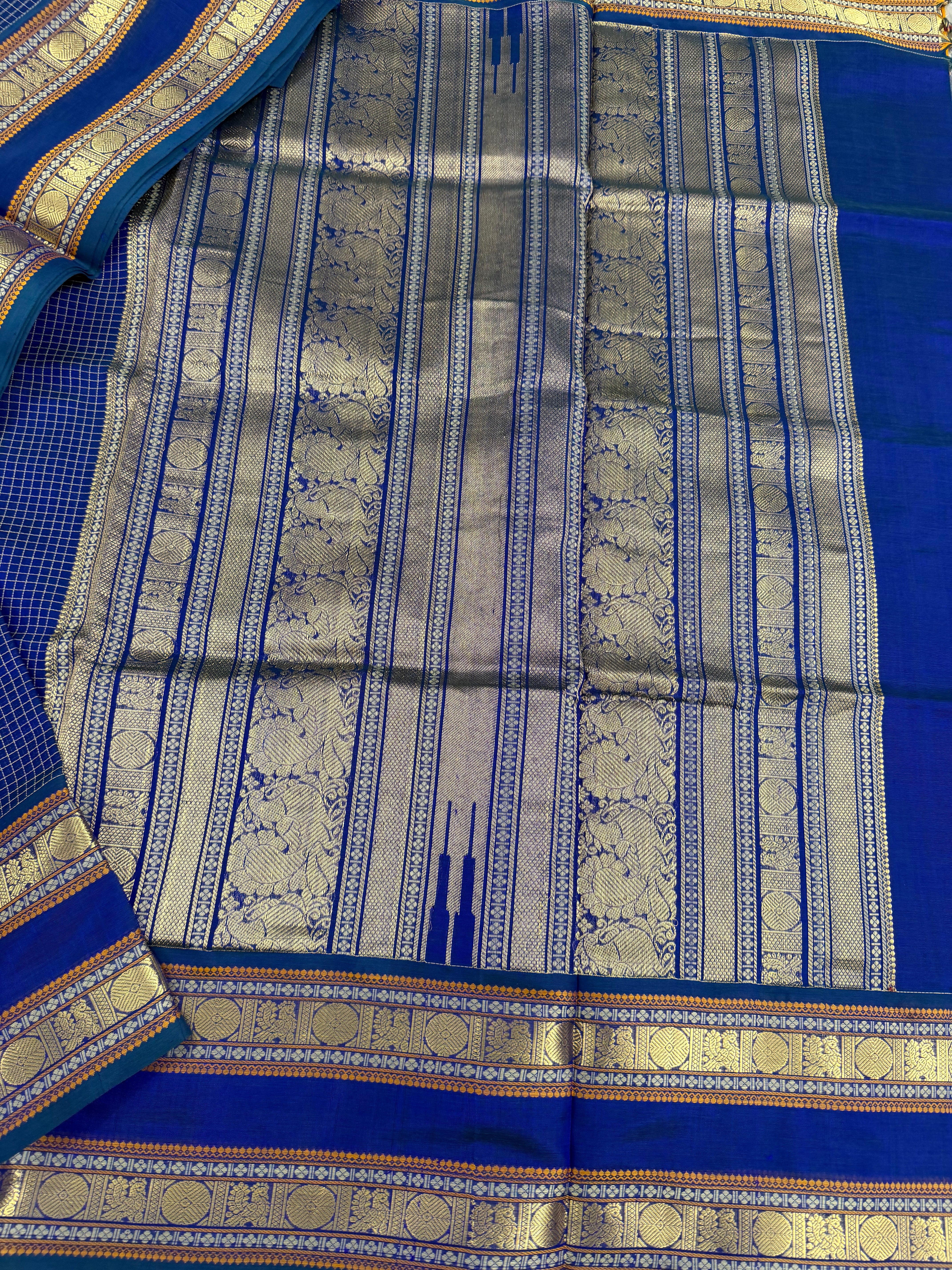 Handwoven Silk Cotton with Zari motifs