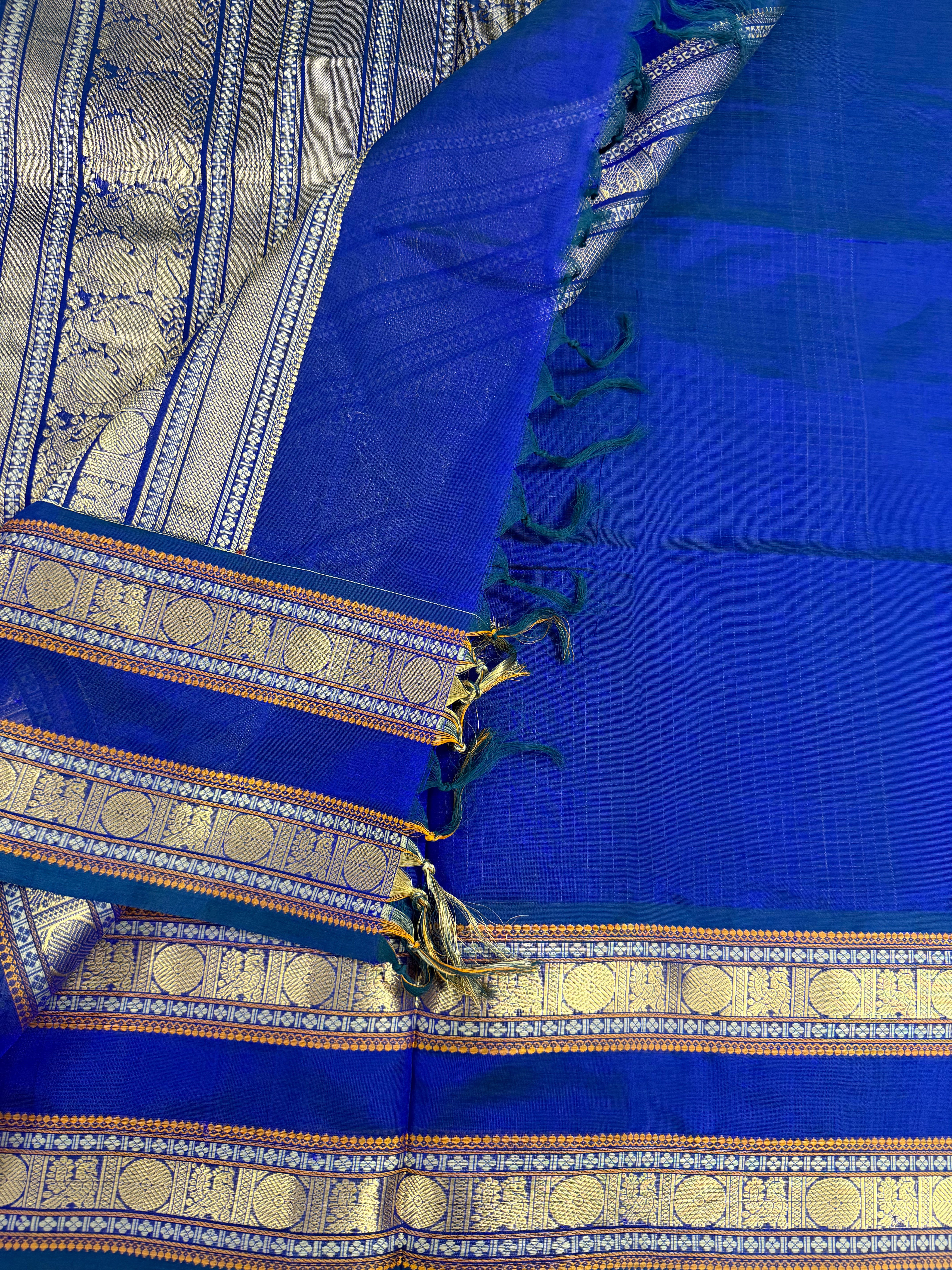 Handwoven Silk Cotton with Zari motifs