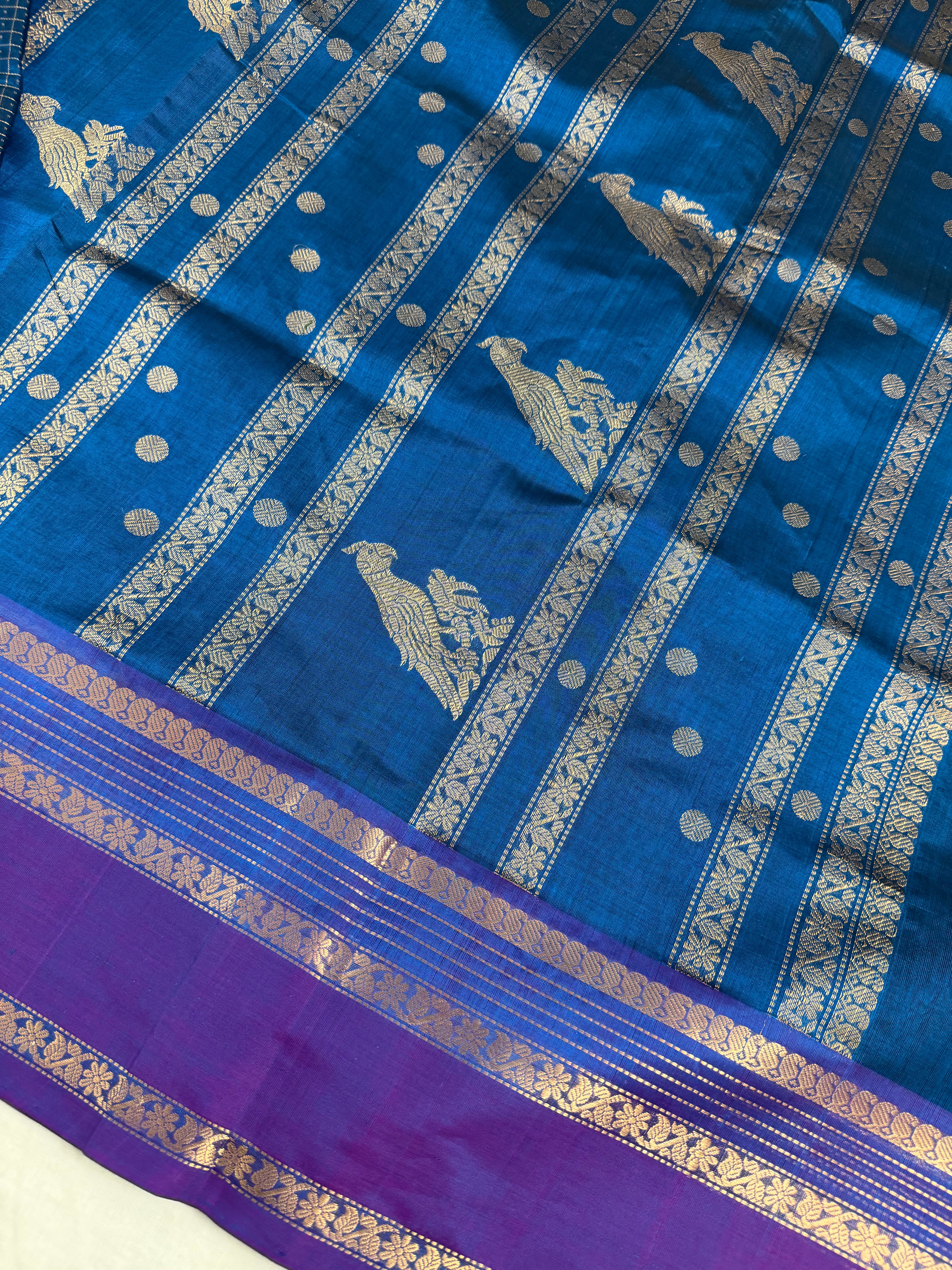 Handwoven Silk Cotton with Zari motifs