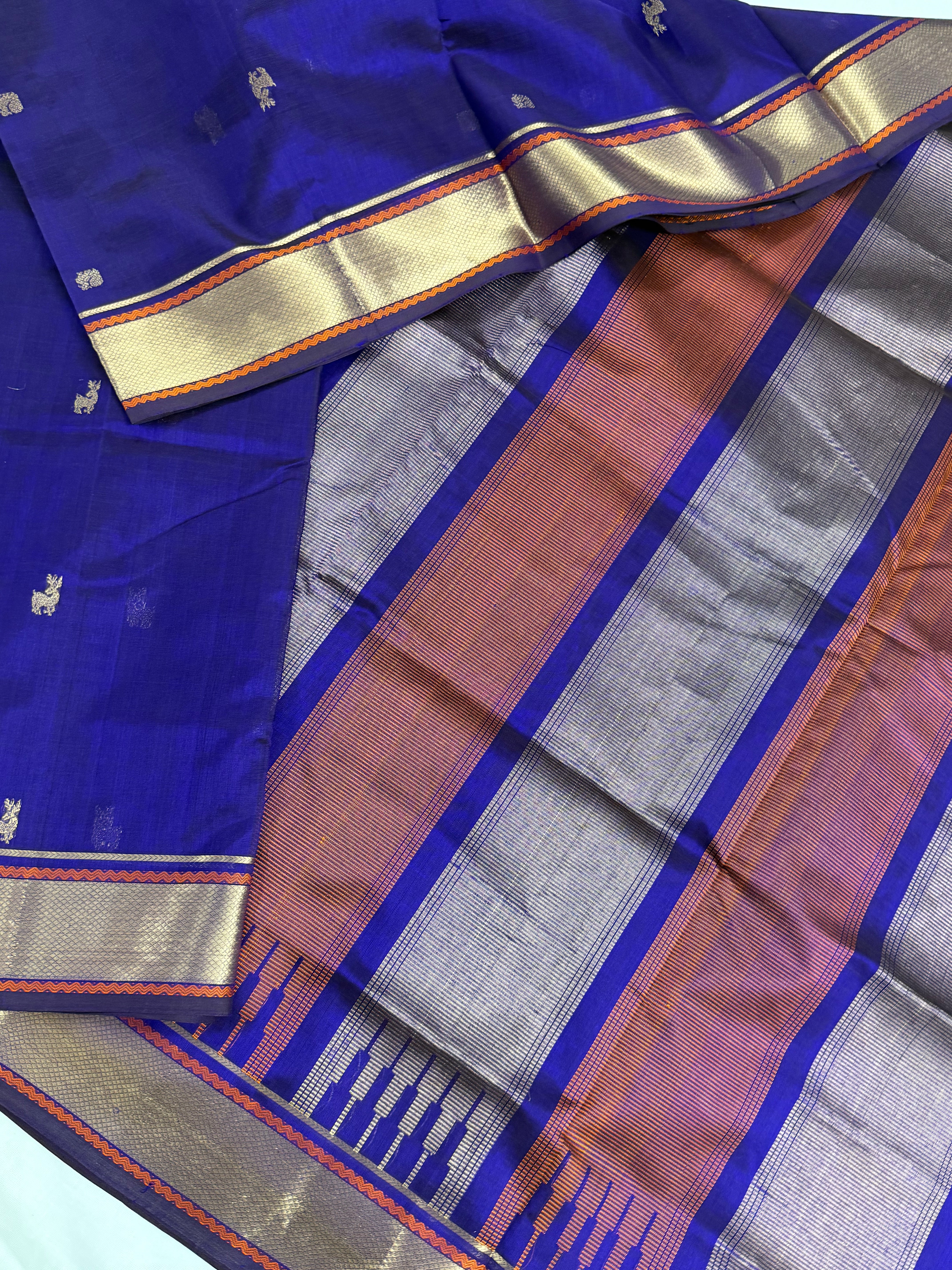 Handwoven Silk Cotton with Zari motifs