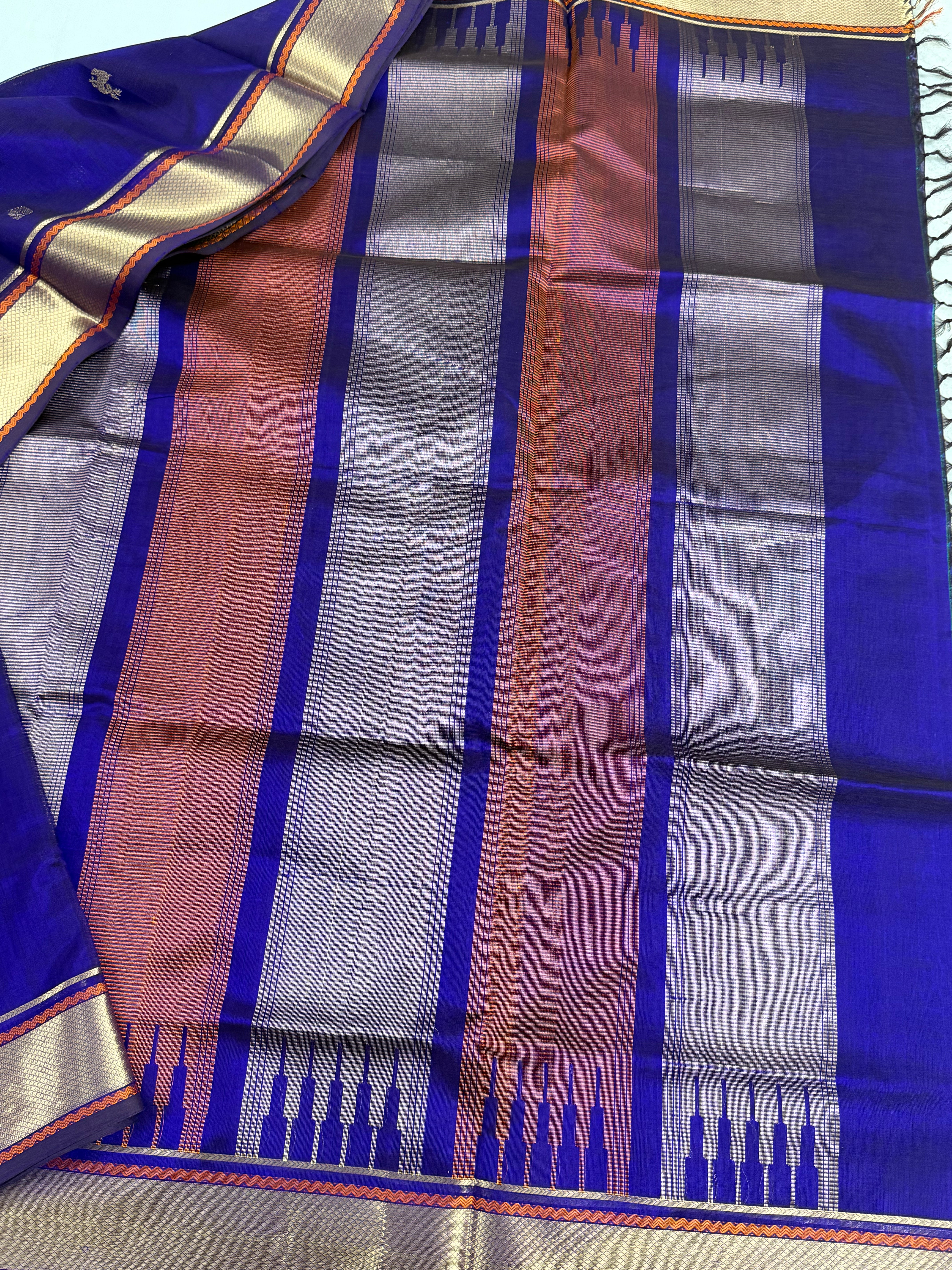 Handwoven Silk Cotton with Zari motifs