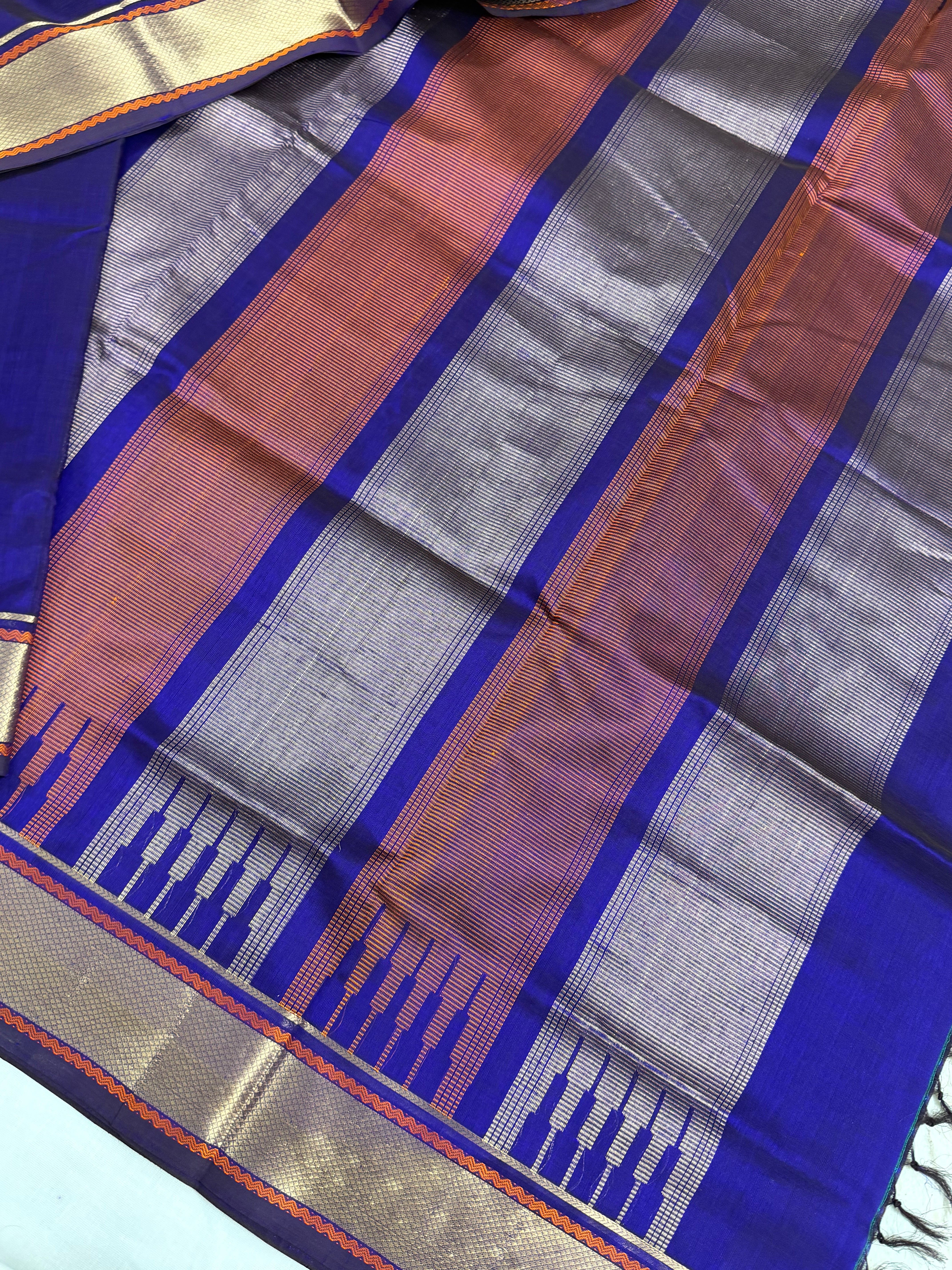 Handwoven Silk Cotton with Zari motifs