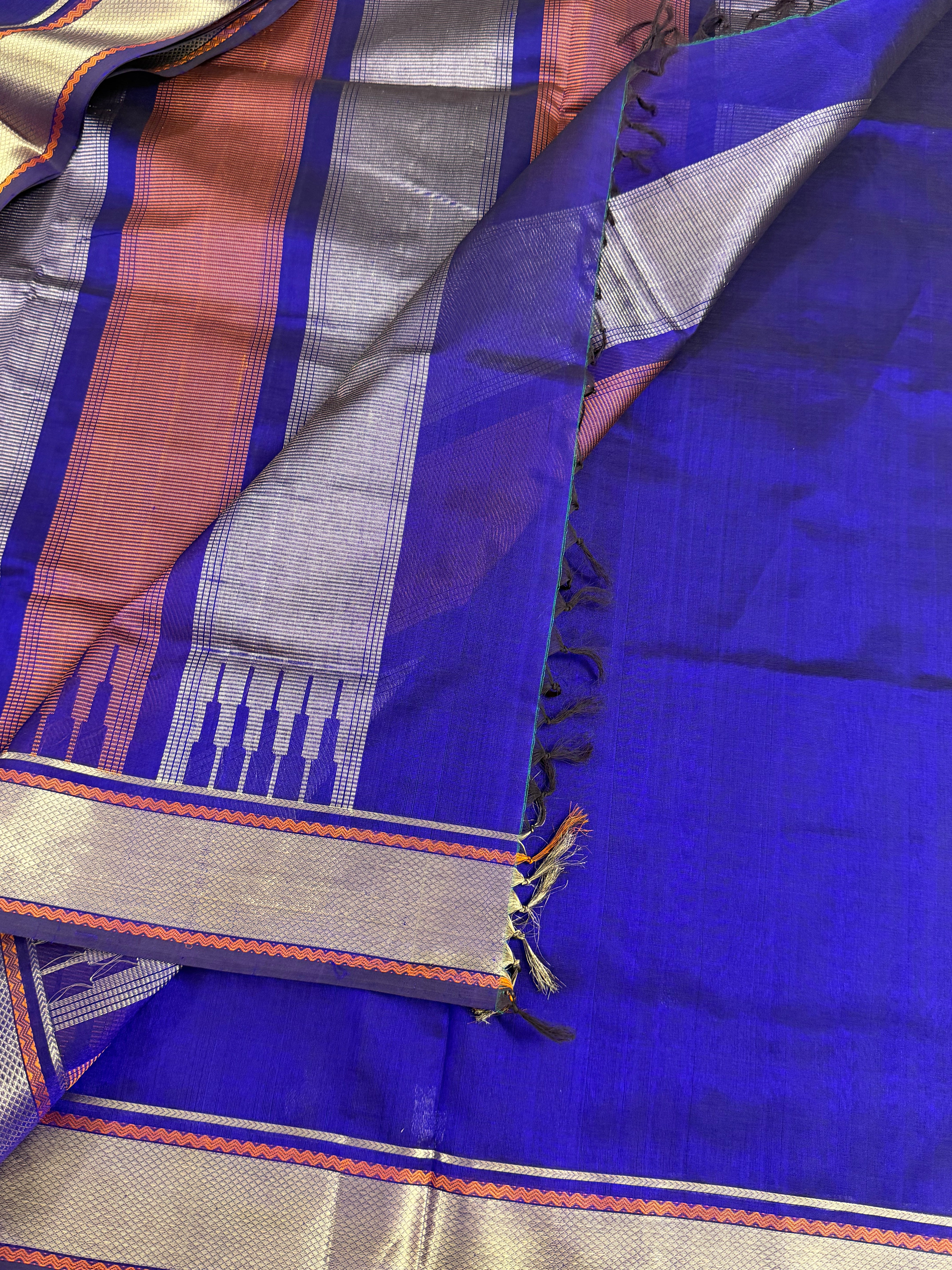 Handwoven Silk Cotton with Zari motifs