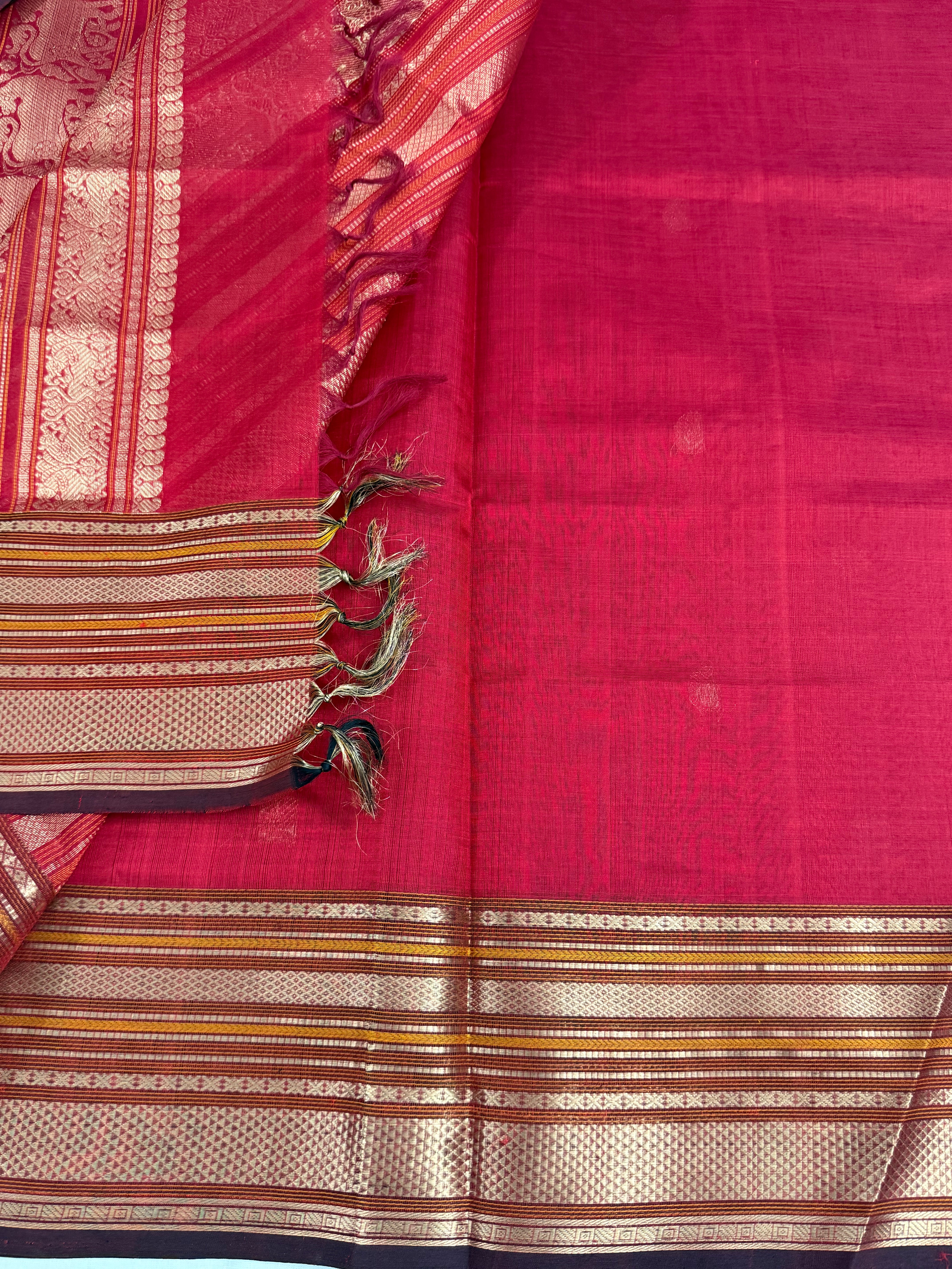 Handwoven Silk Cotton with Zari motifs