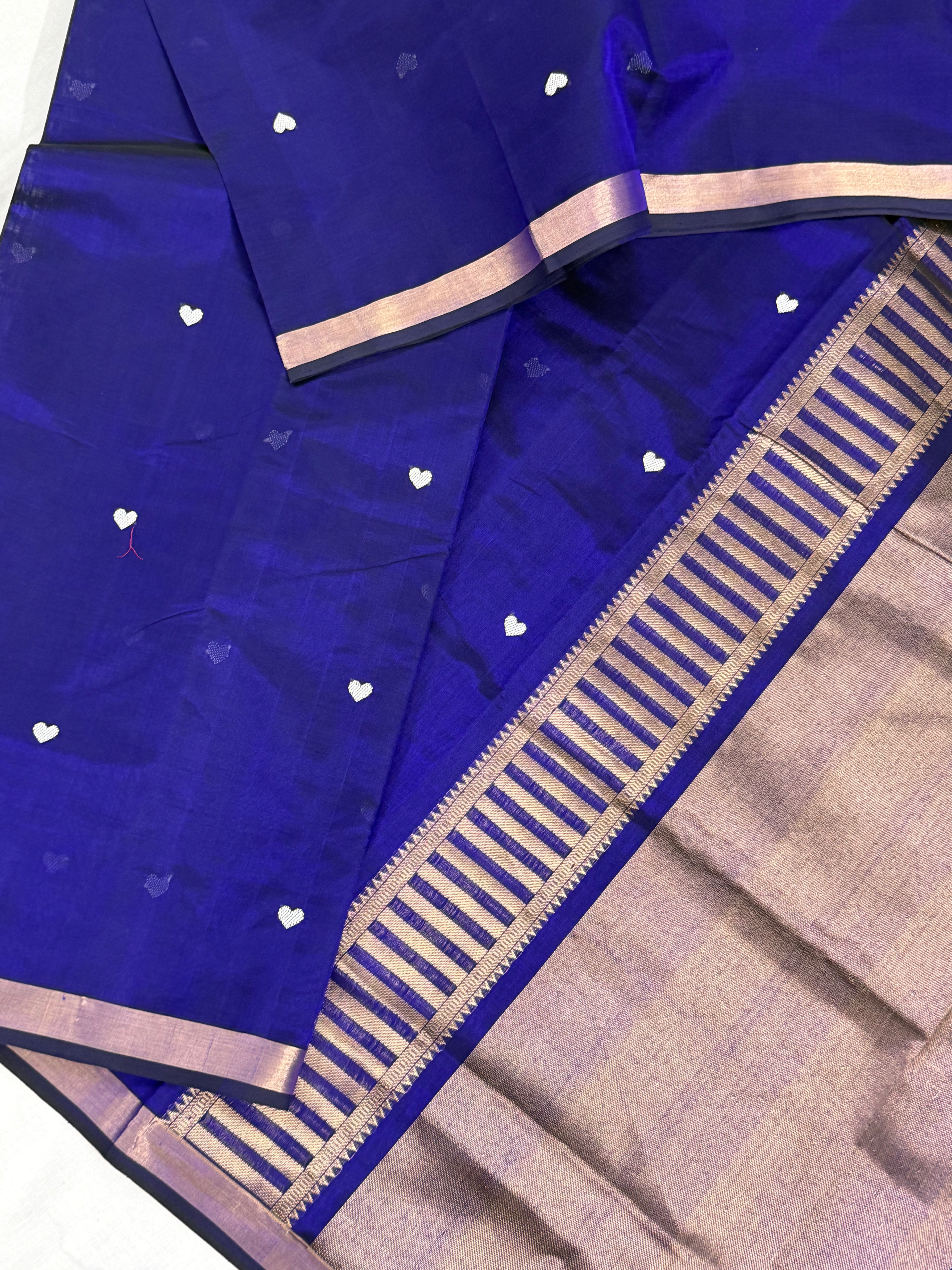 Handwoven Silk Cotton with Zari motifs