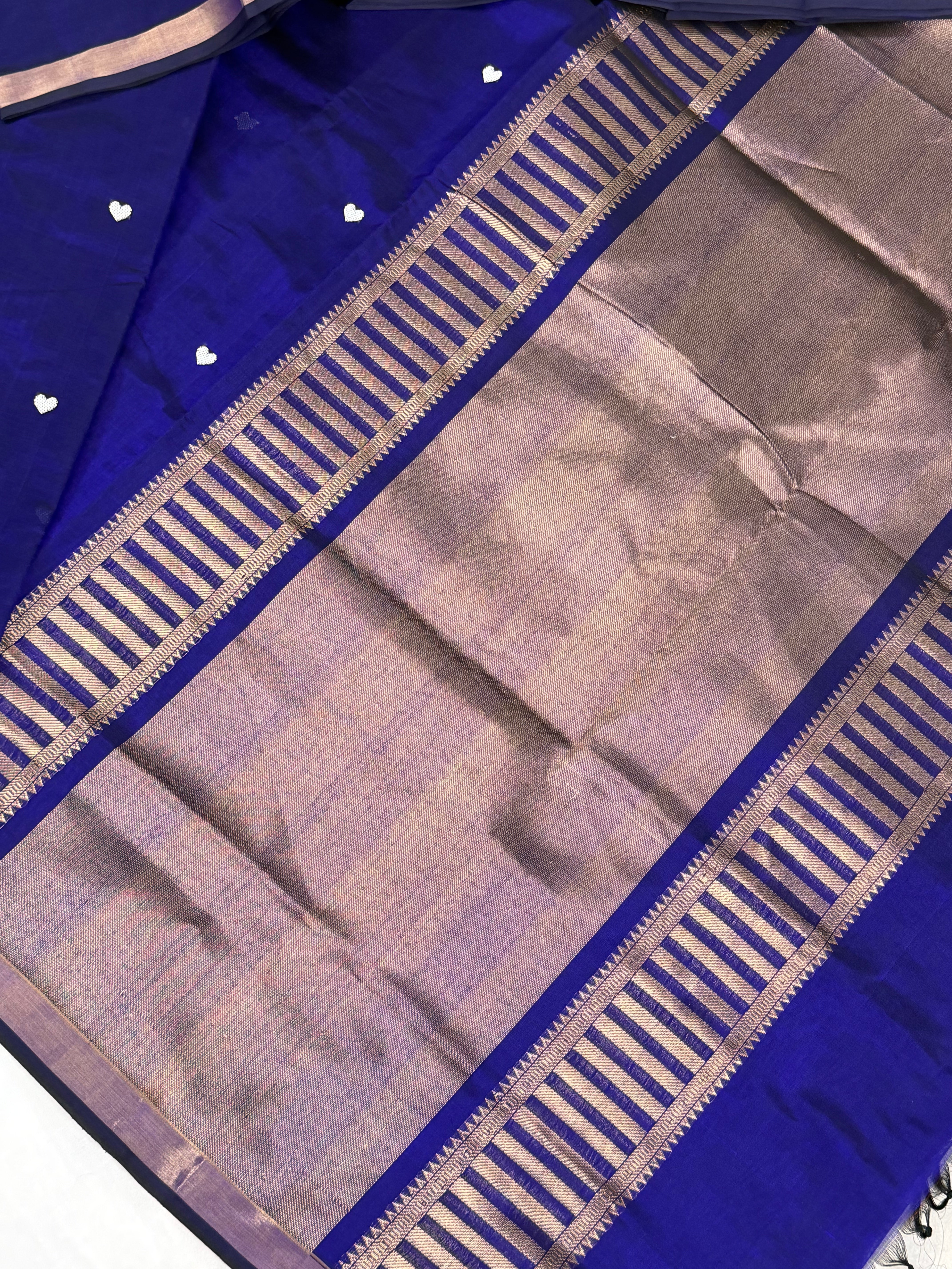 Handwoven Silk Cotton with Zari motifs