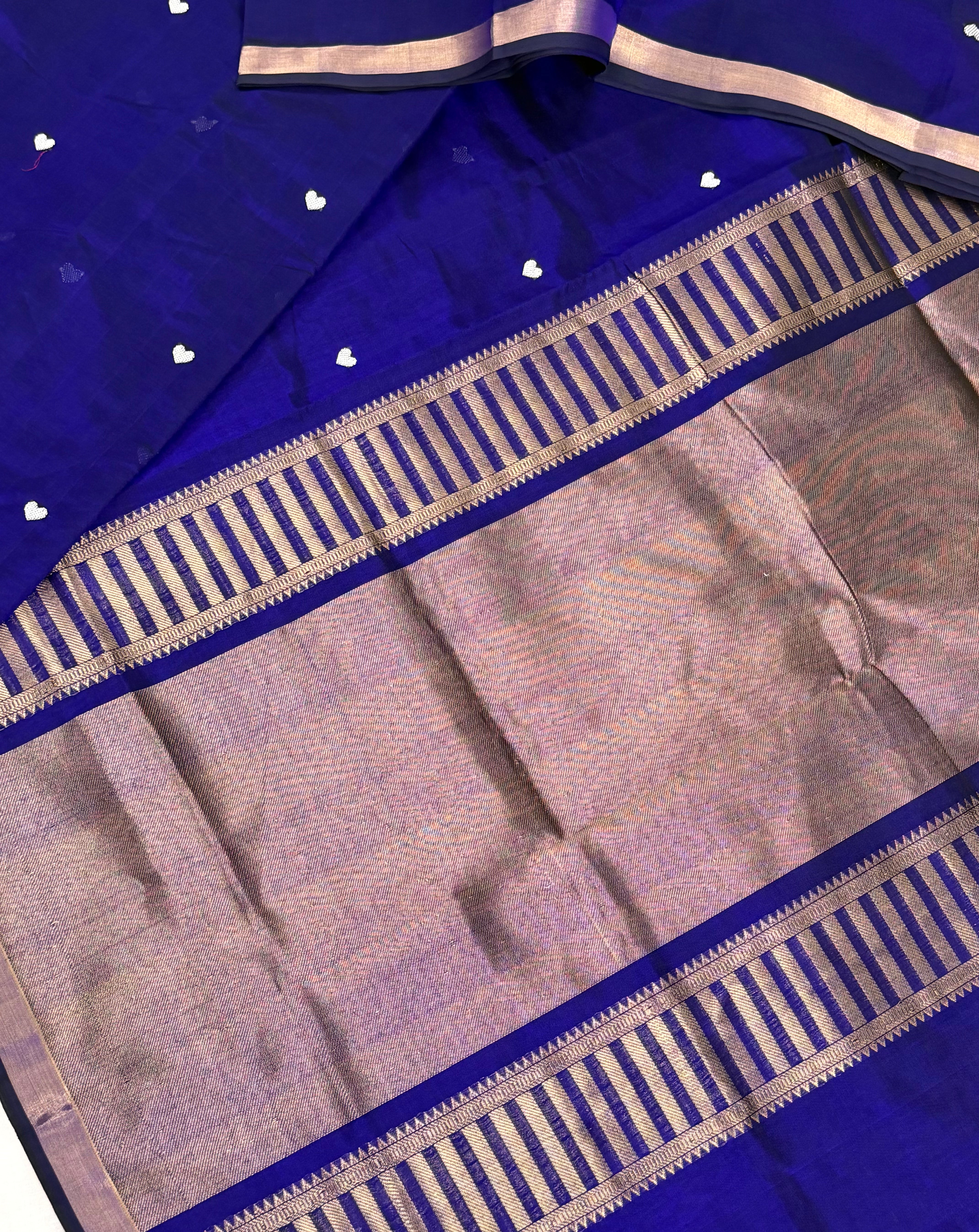 Handwoven Silk Cotton with Zari motifs