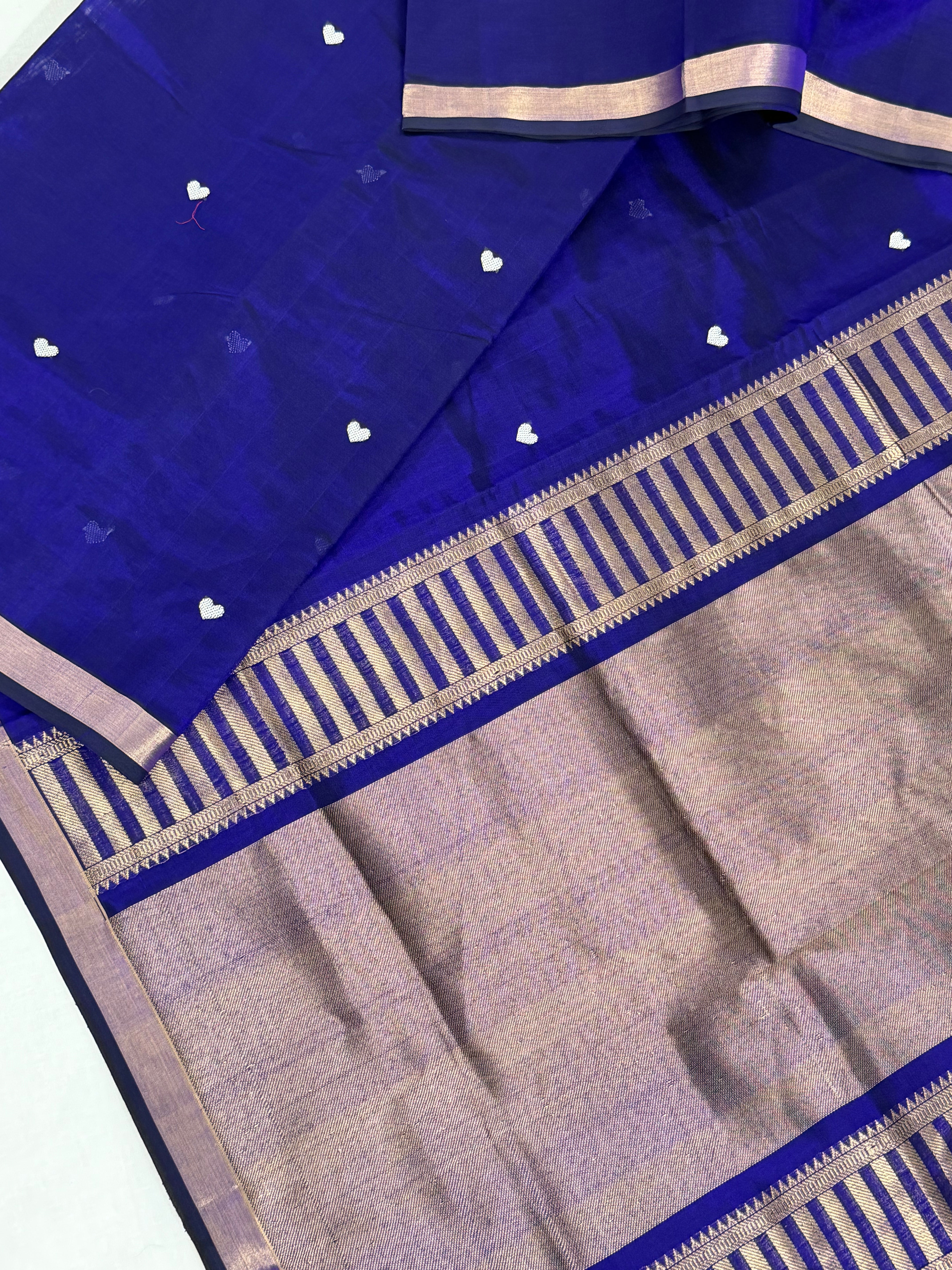 Handwoven Silk Cotton with Zari motifs