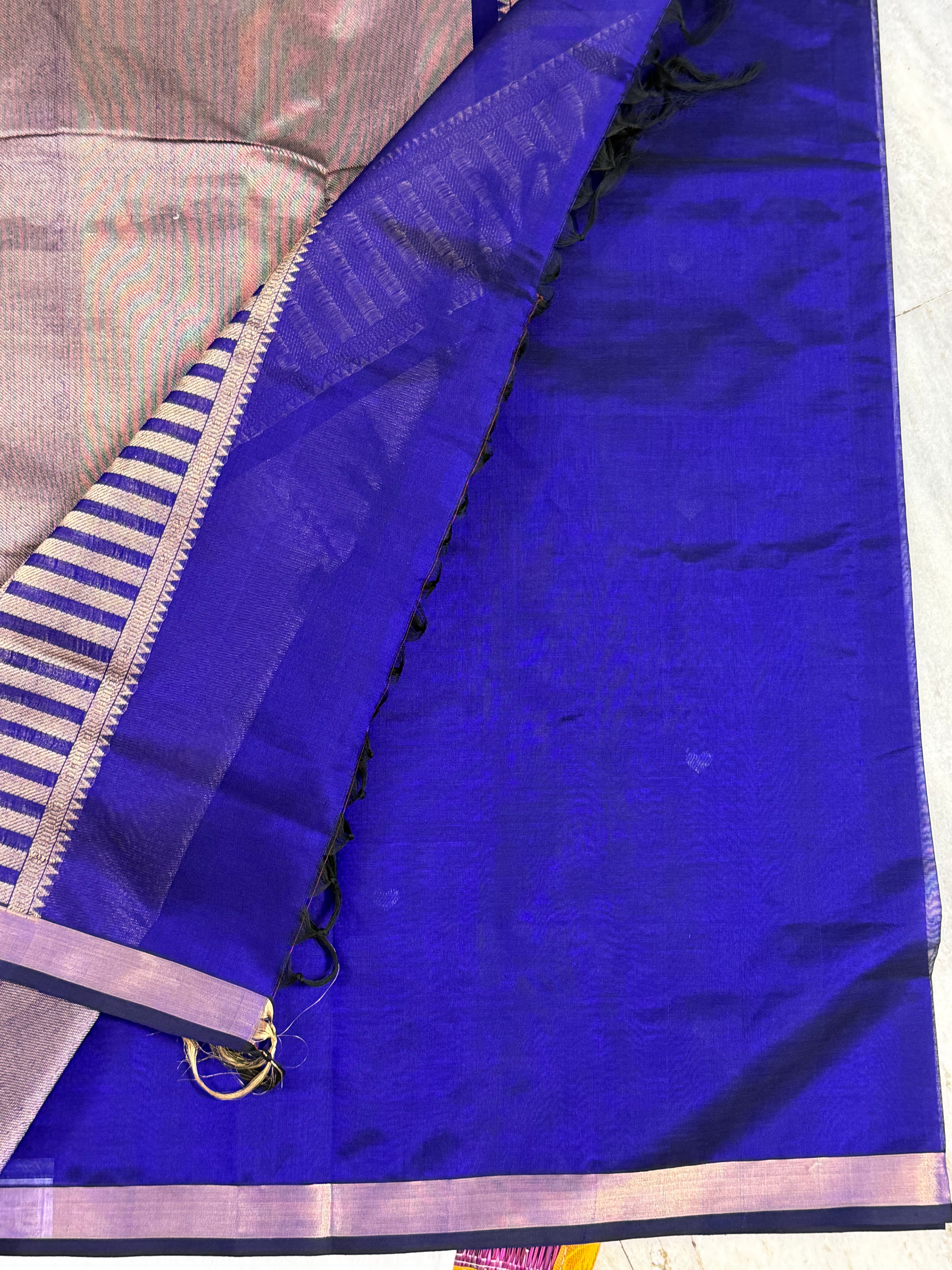 Handwoven Silk Cotton with Zari motifs