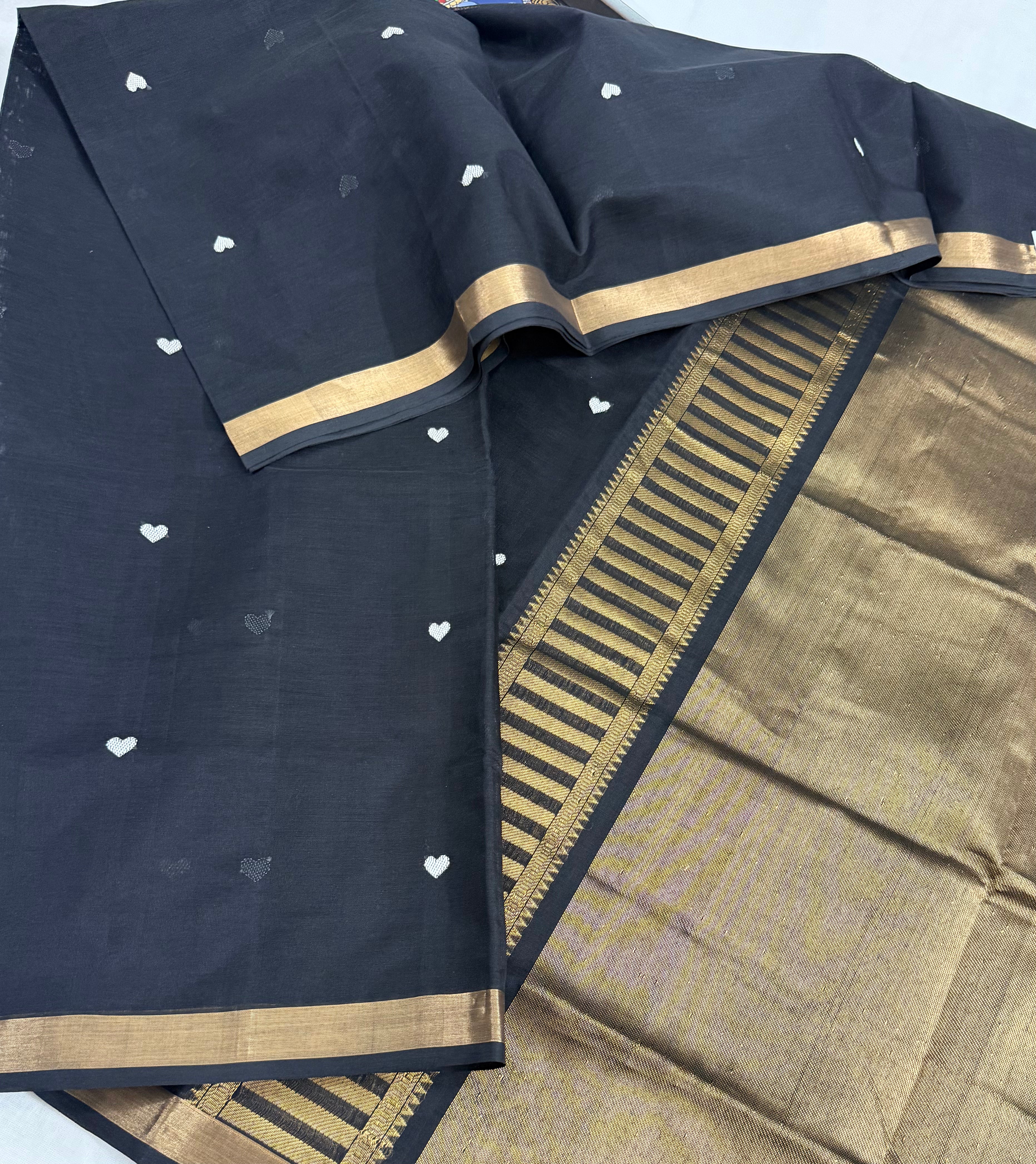 Handwoven Silk Cotton with Zari motifs