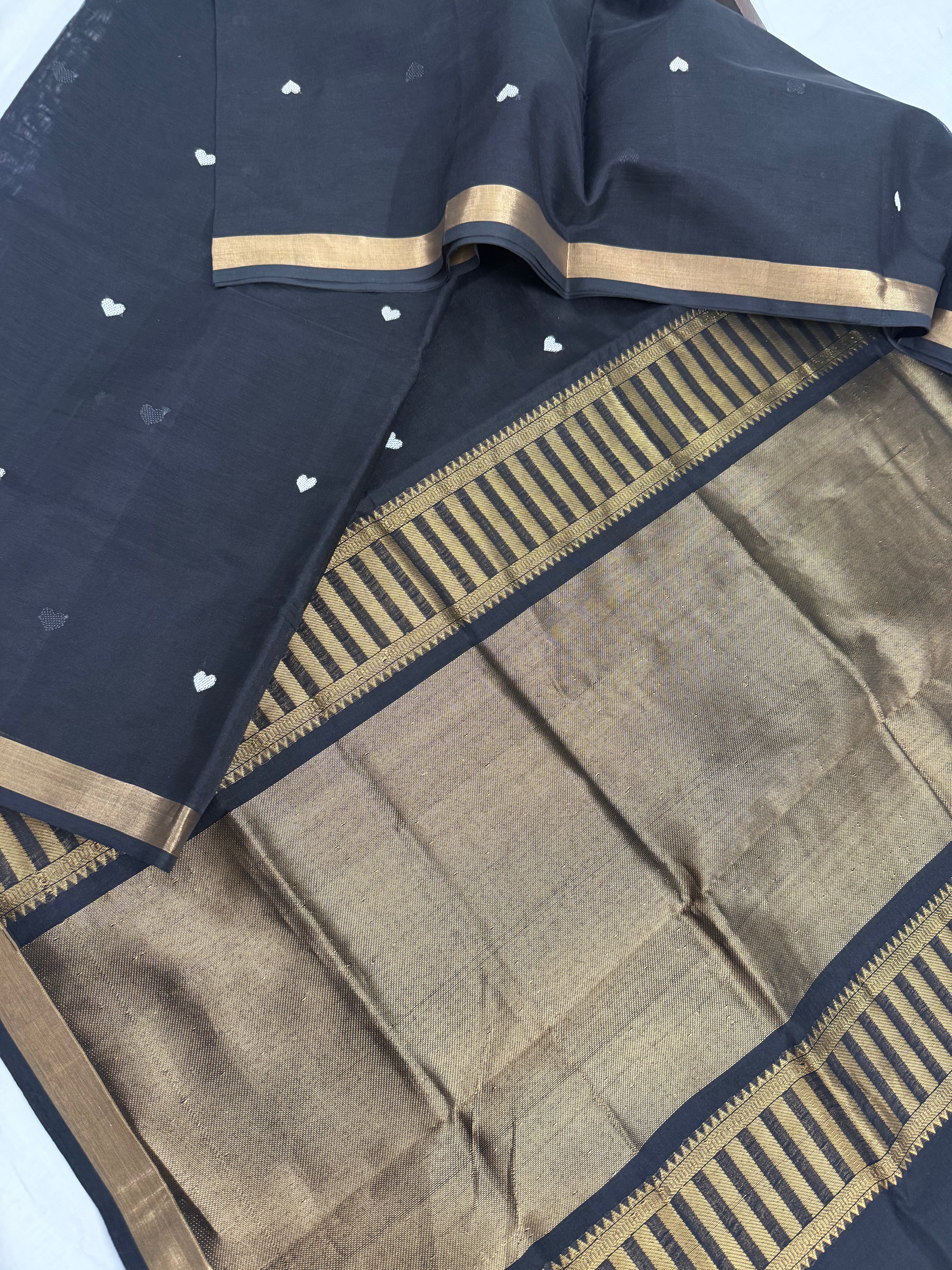 Handwoven Silk Cotton with Zari motifs