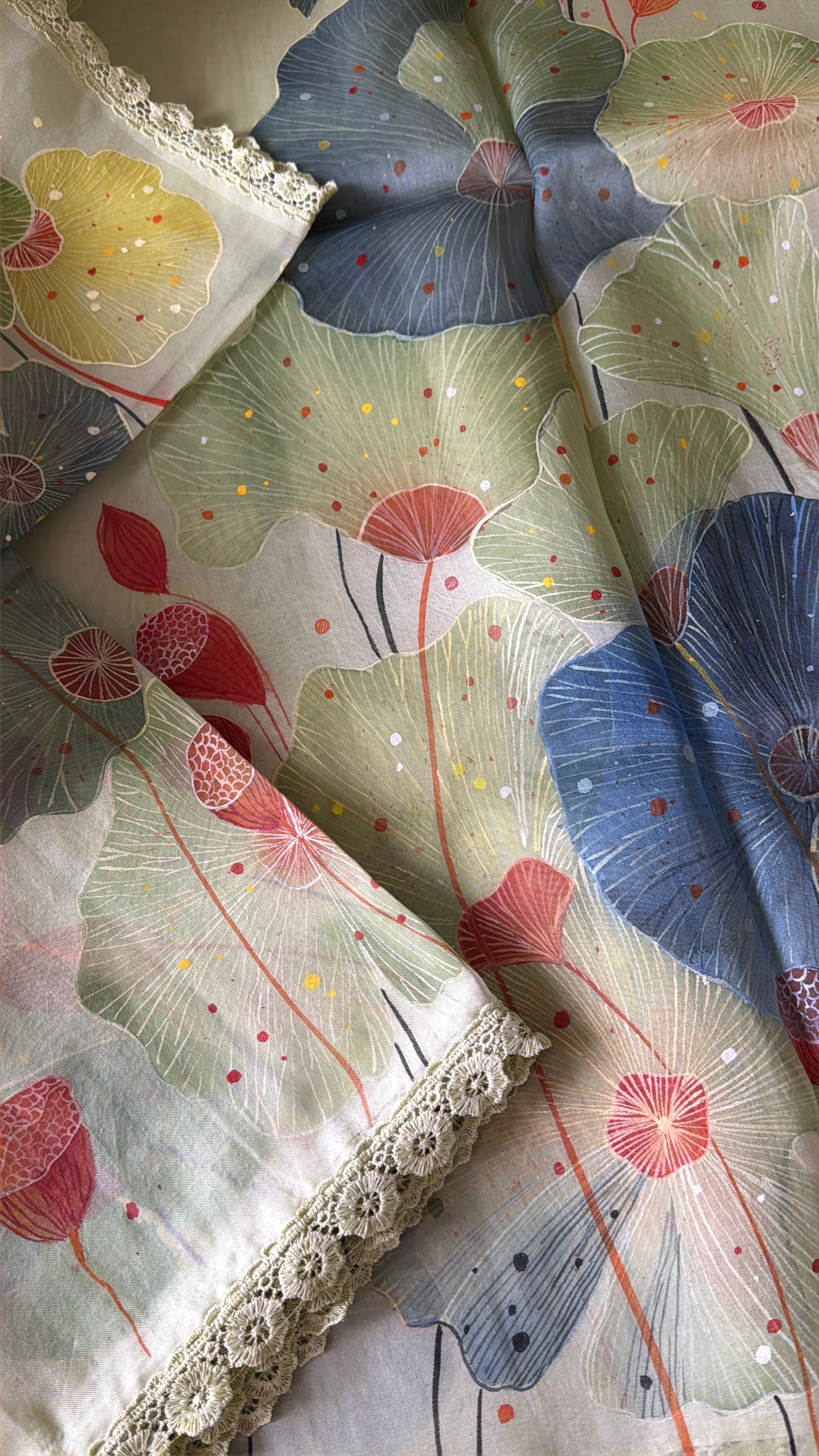 VRIKSHA : HANDPAINTED ORGANZA (Mint Green)