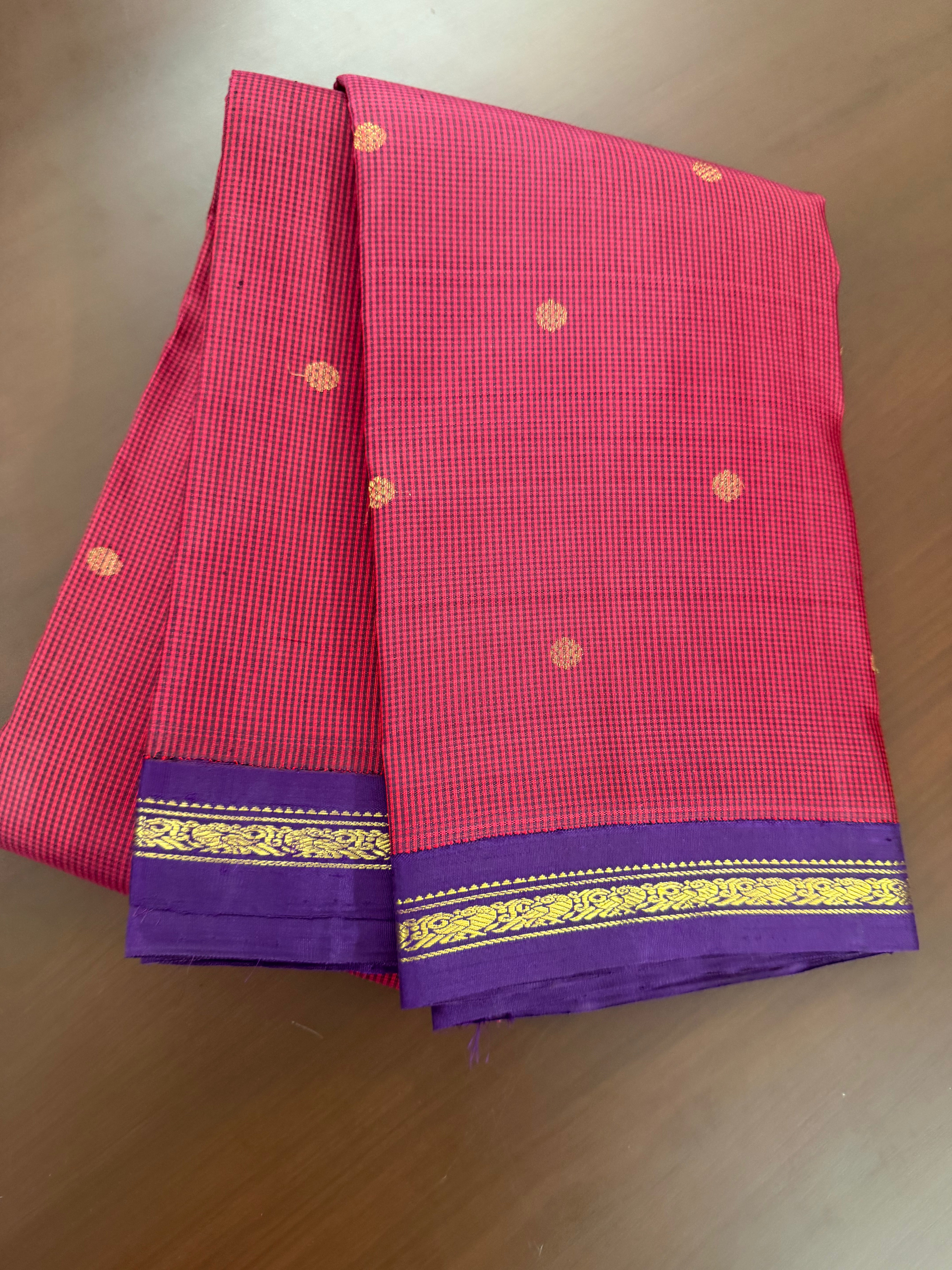 Maathey : Small border Korvai Kanjivaram Silk