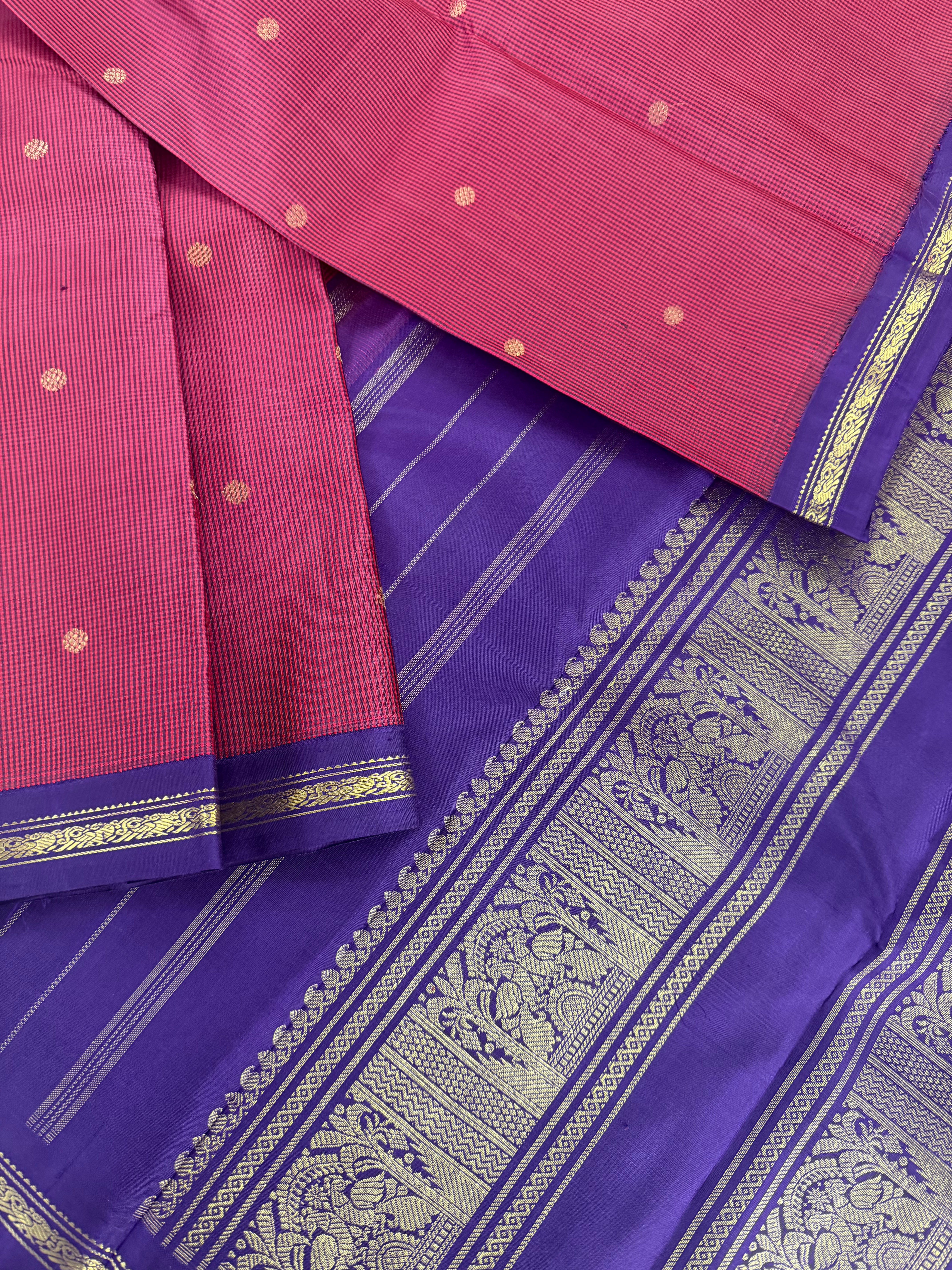 Maathey : Small border Korvai Kanjivaram Silk