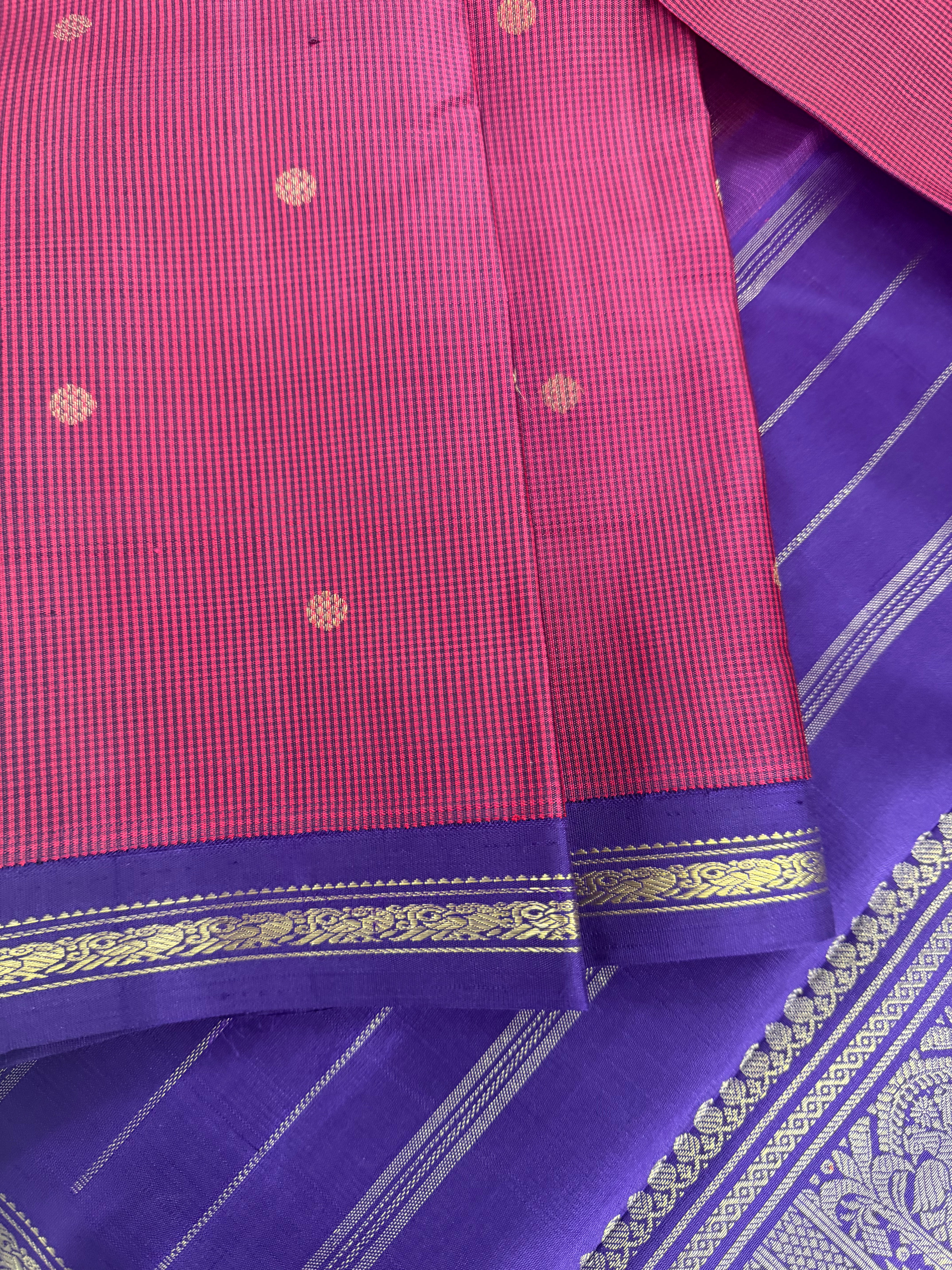 Maathey : Small border Korvai Kanjivaram Silk