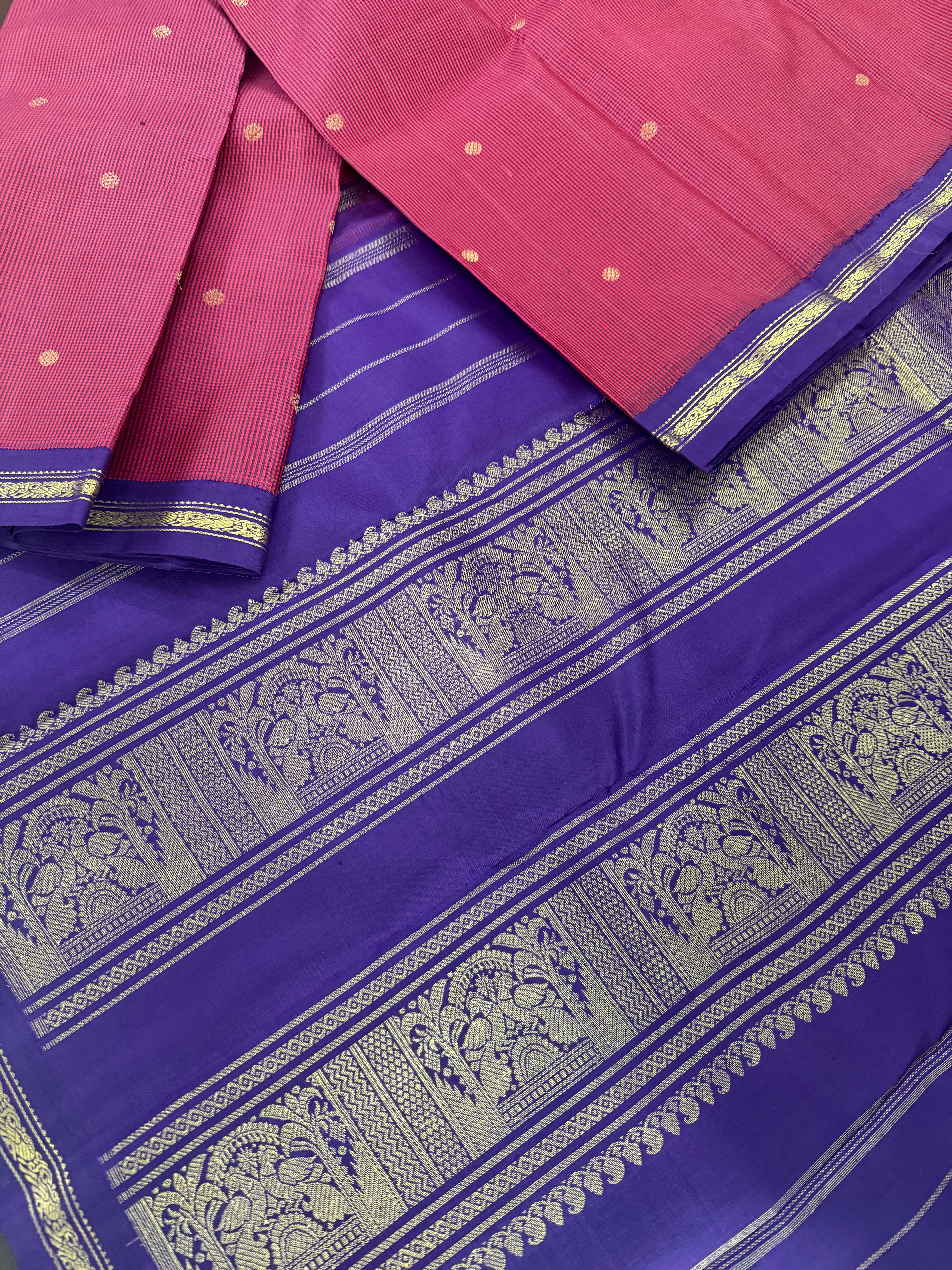 Maathey : Small border Korvai Kanjivaram Silk