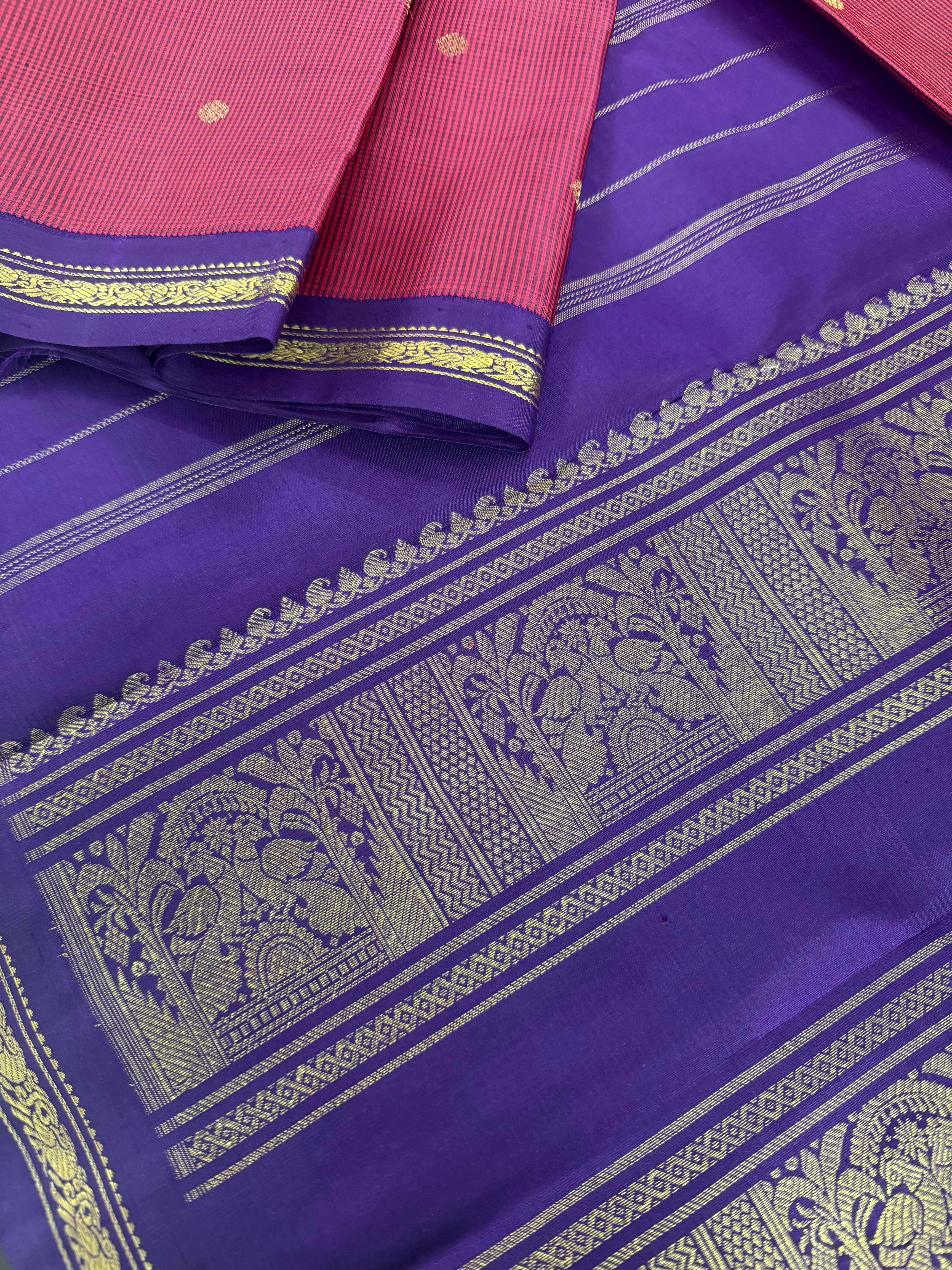 Maathey : Small border Korvai Kanjivaram Silk