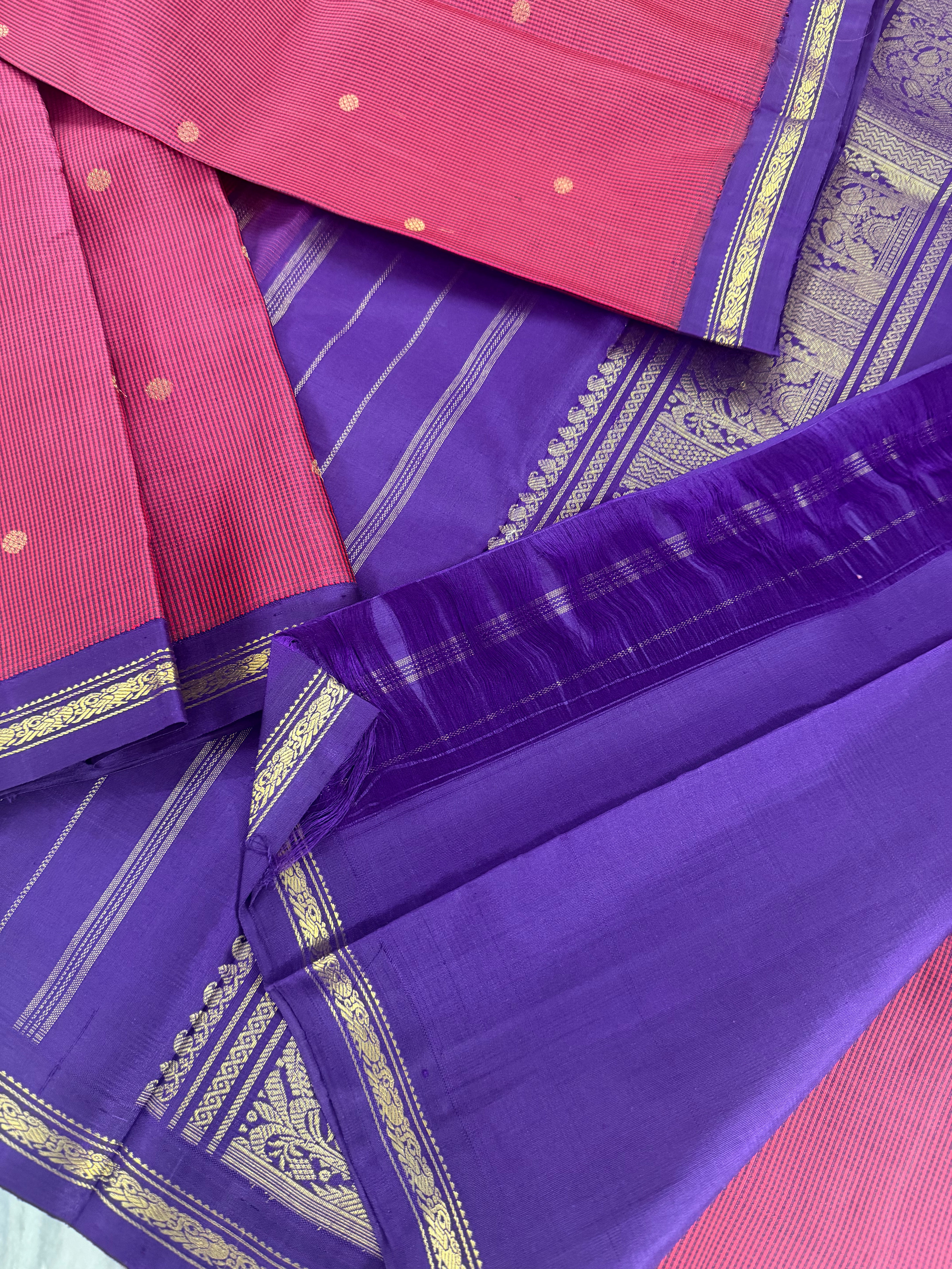 Maathey : Small border Korvai Kanjivaram Silk