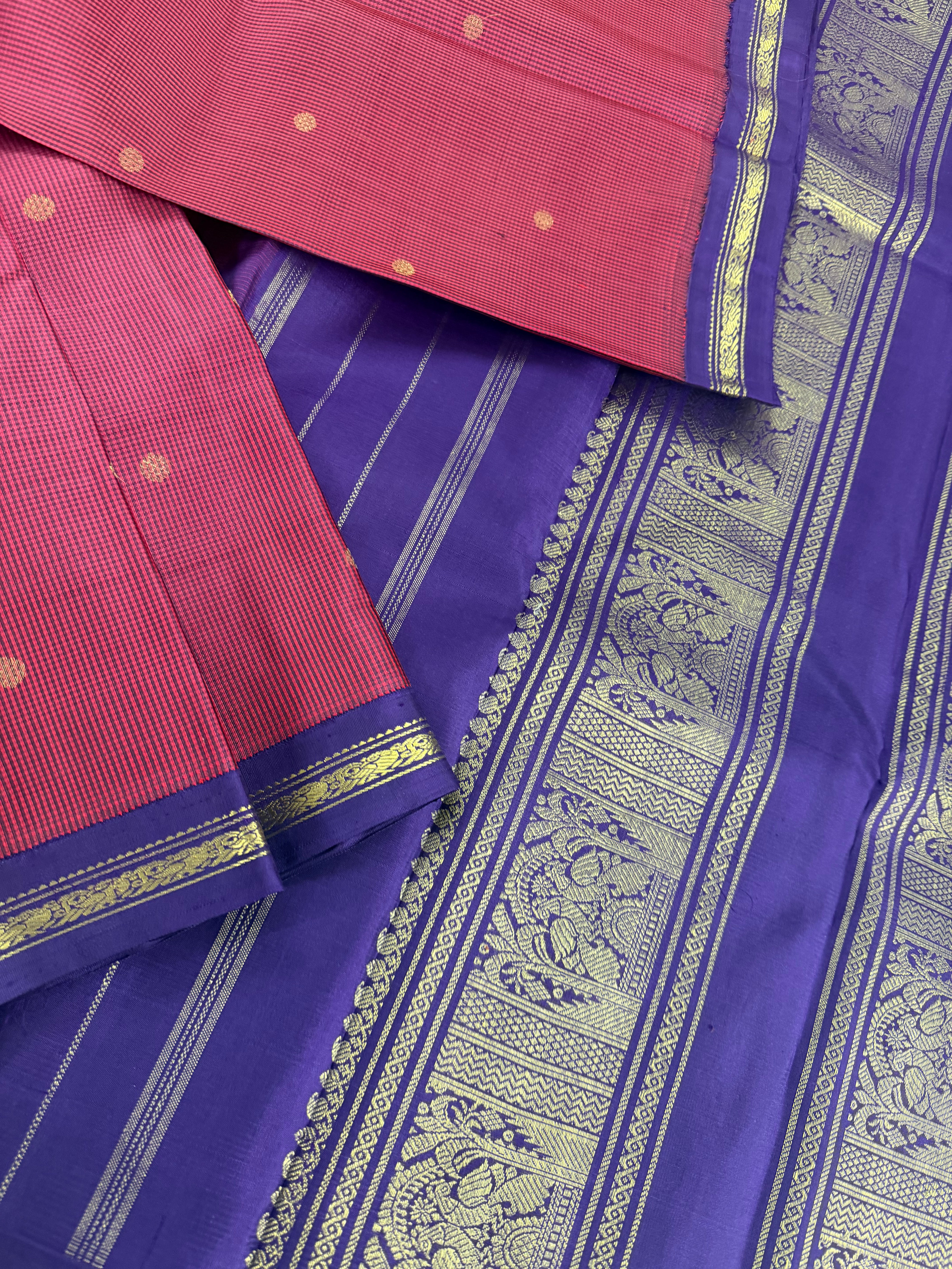 Maathey : Small border Korvai Kanjivaram Silk