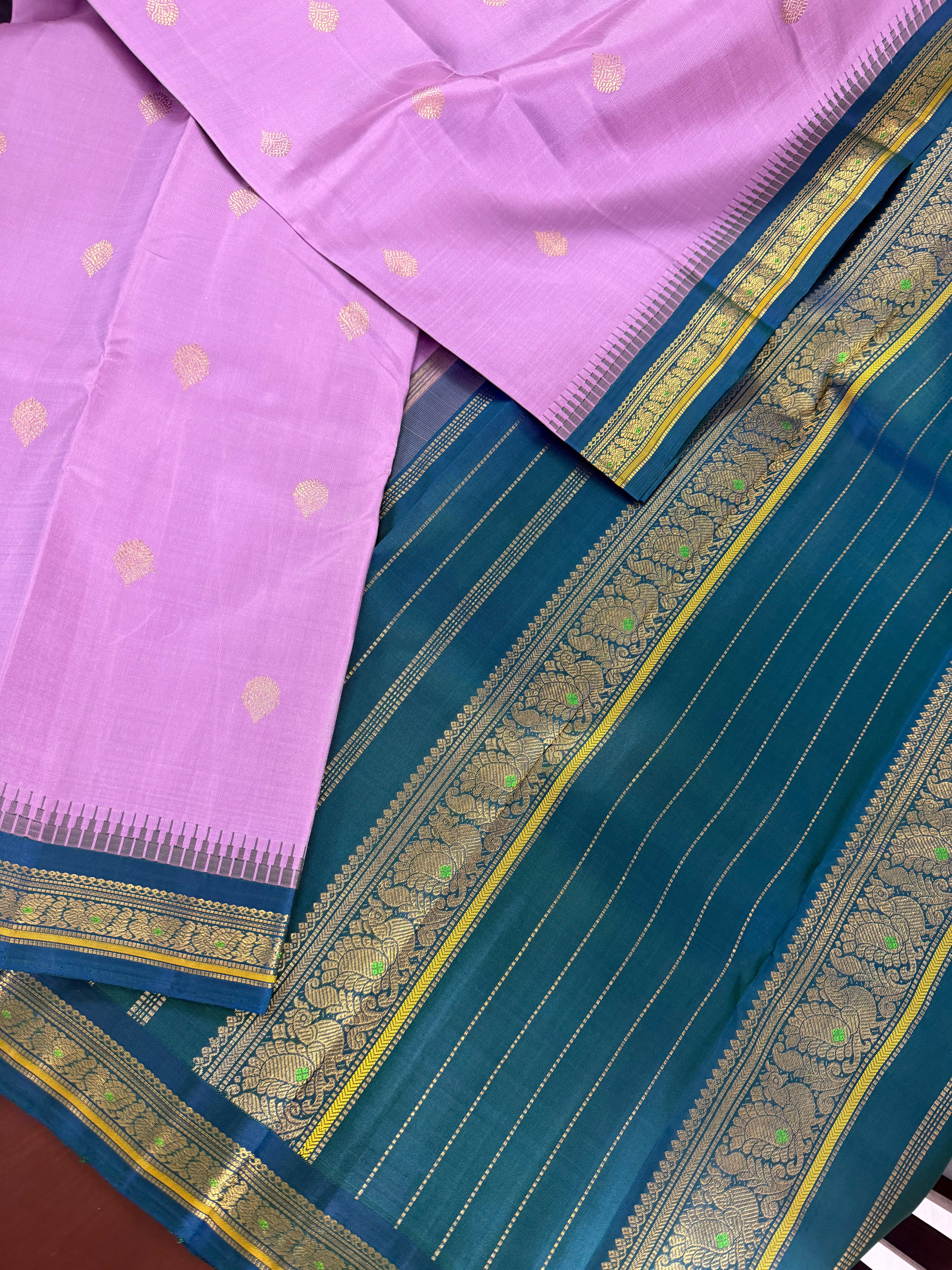 Maathey : Small border Korvai Kanjivaram Silk