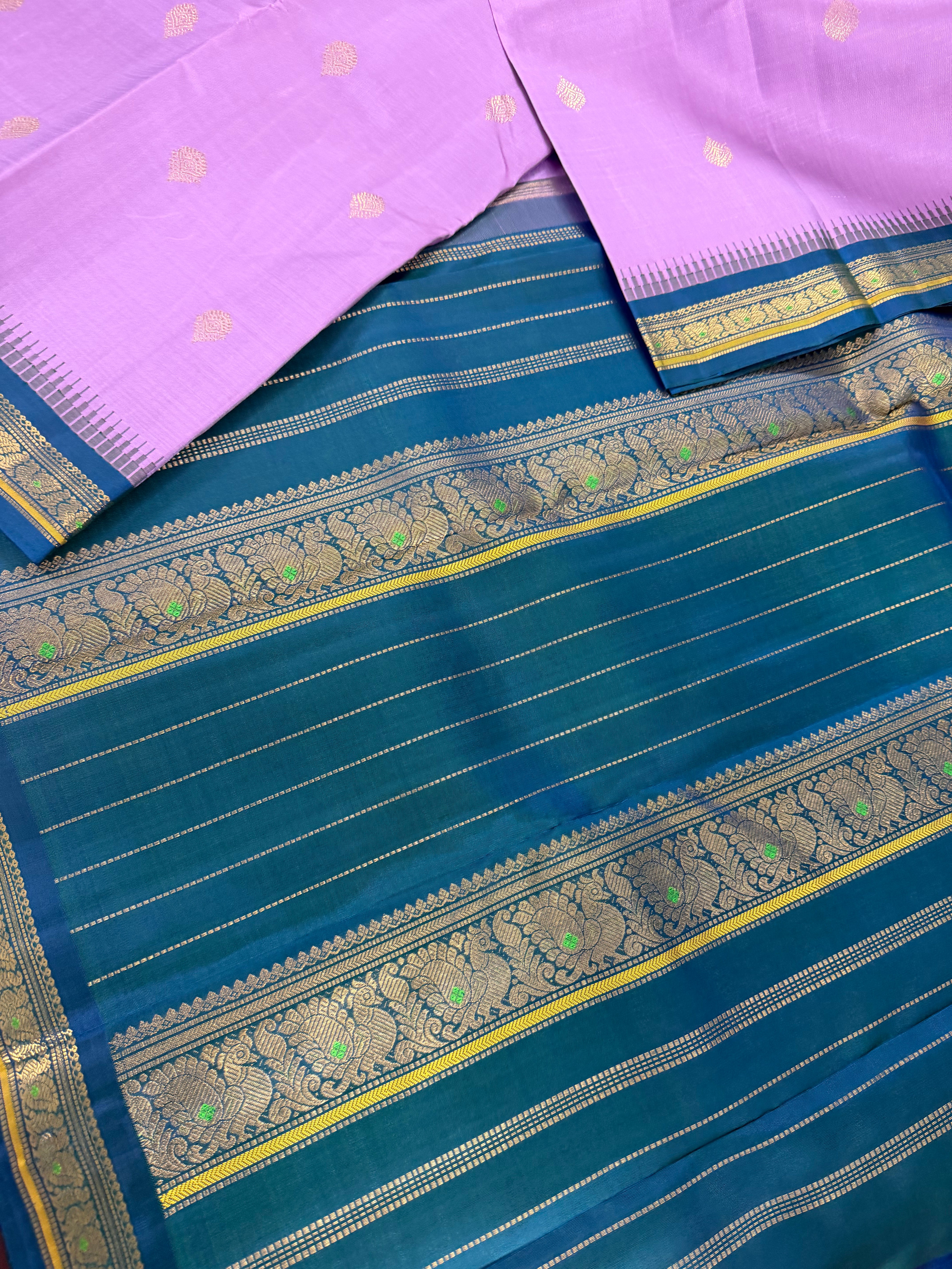 Maathey : Small border Korvai Kanjivaram Silk