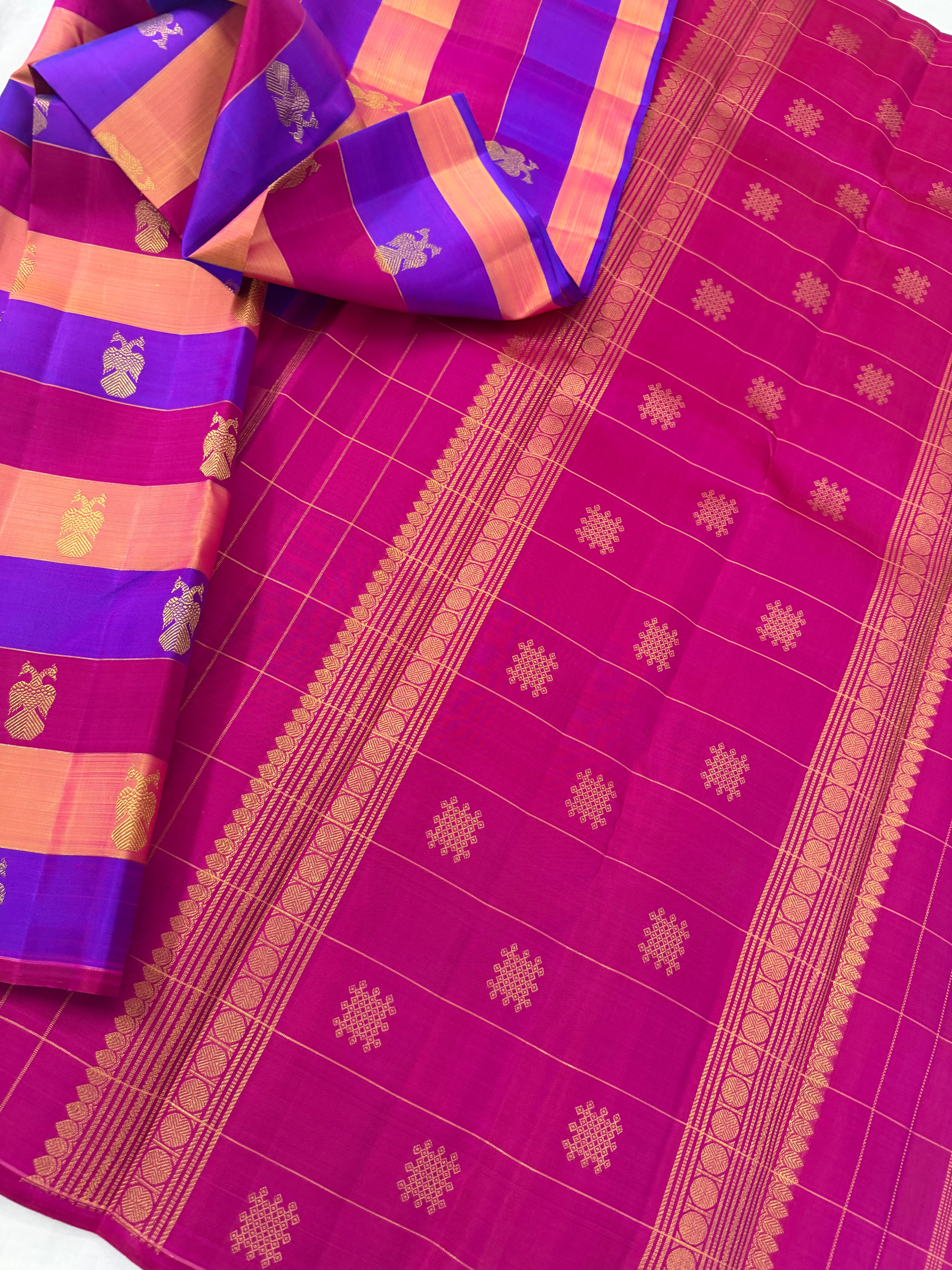 Swara: Kolam Motifs Kanjivaram Silk