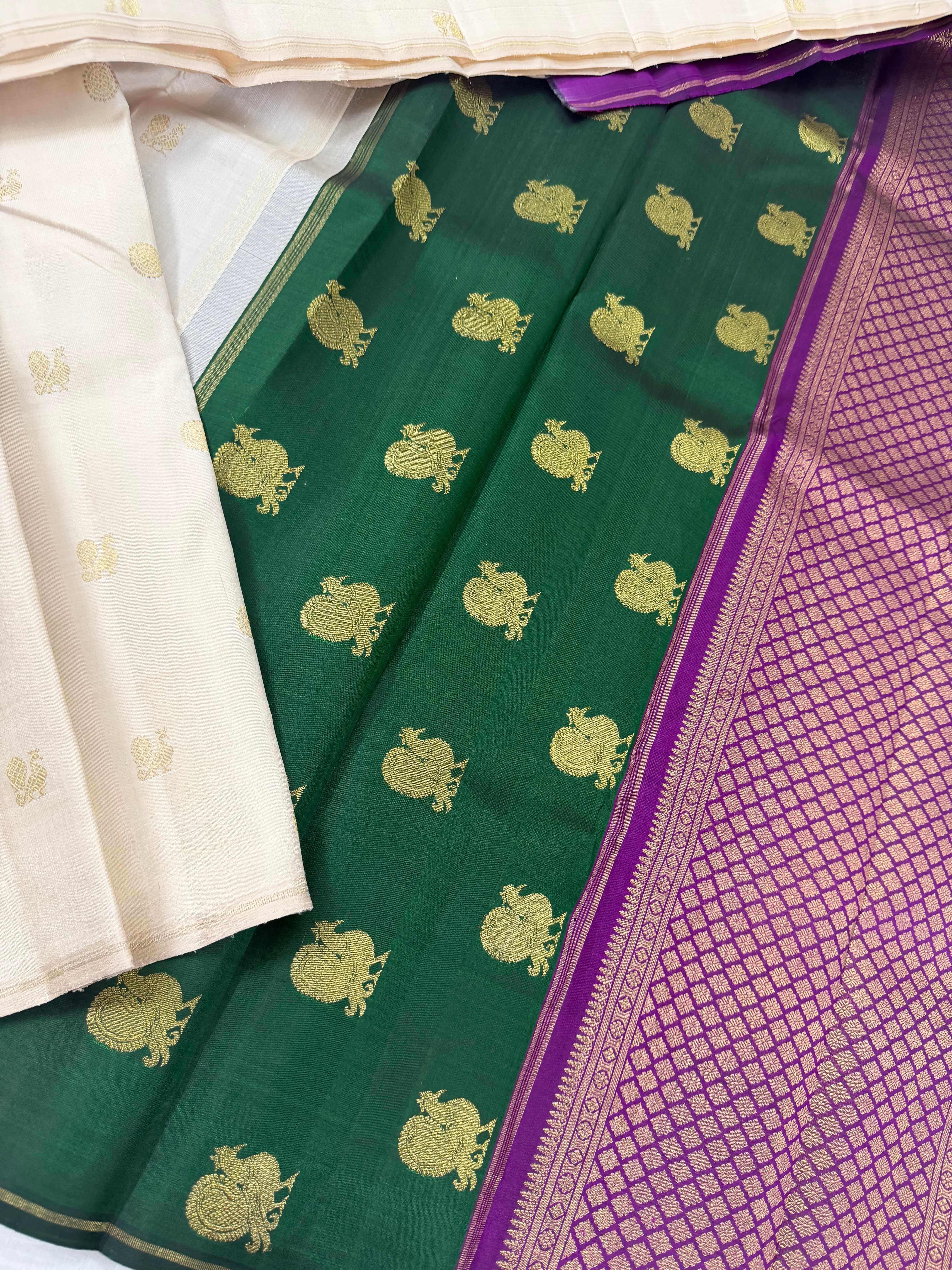 Swara: Kolam Motifs Kanjivaram Silk