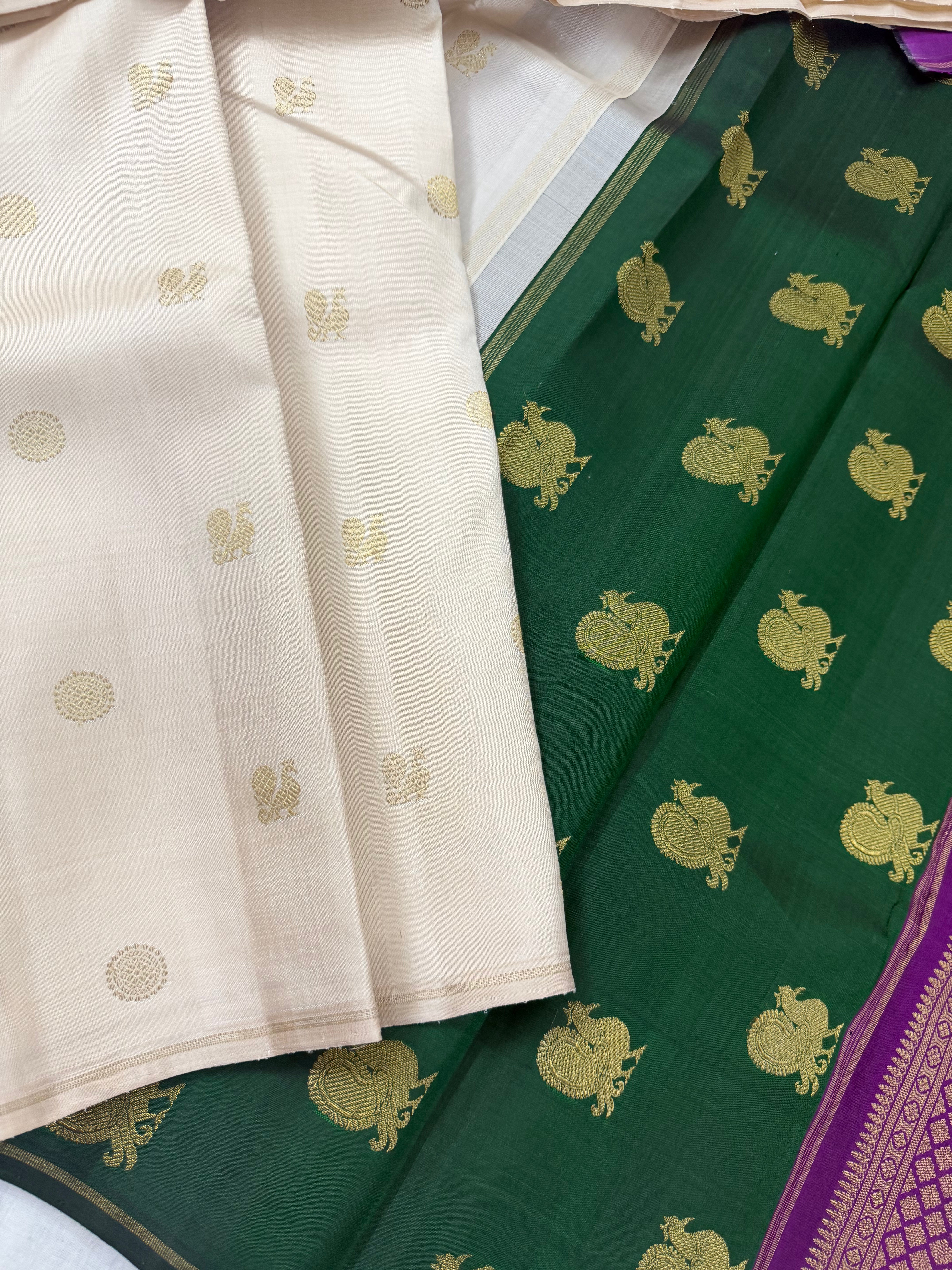 Swara: Kolam Motifs Kanjivaram Silk