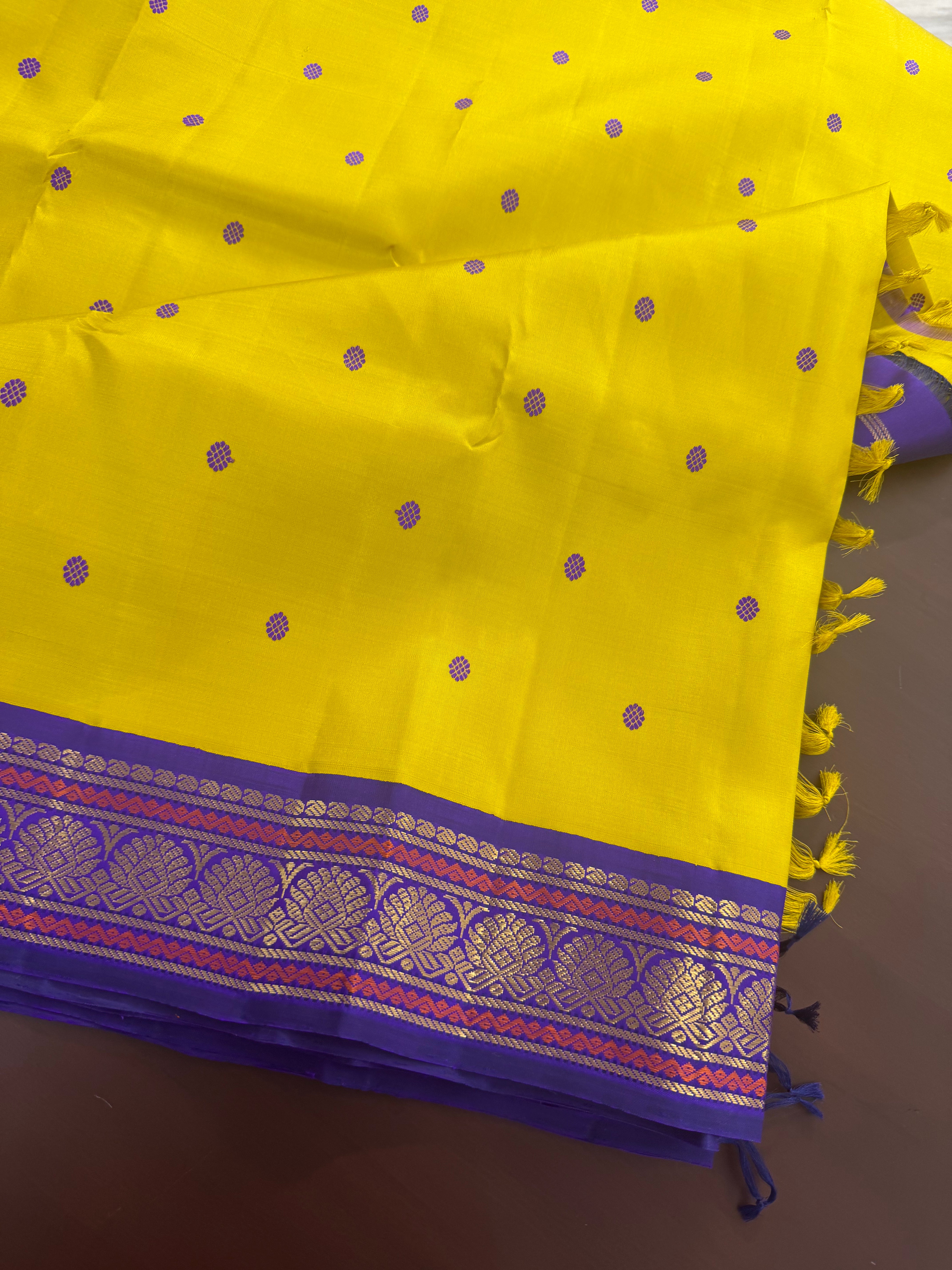 MYTHILI : Vintage Inspired Korvai Kanjivaram (Sampanga Yellow)