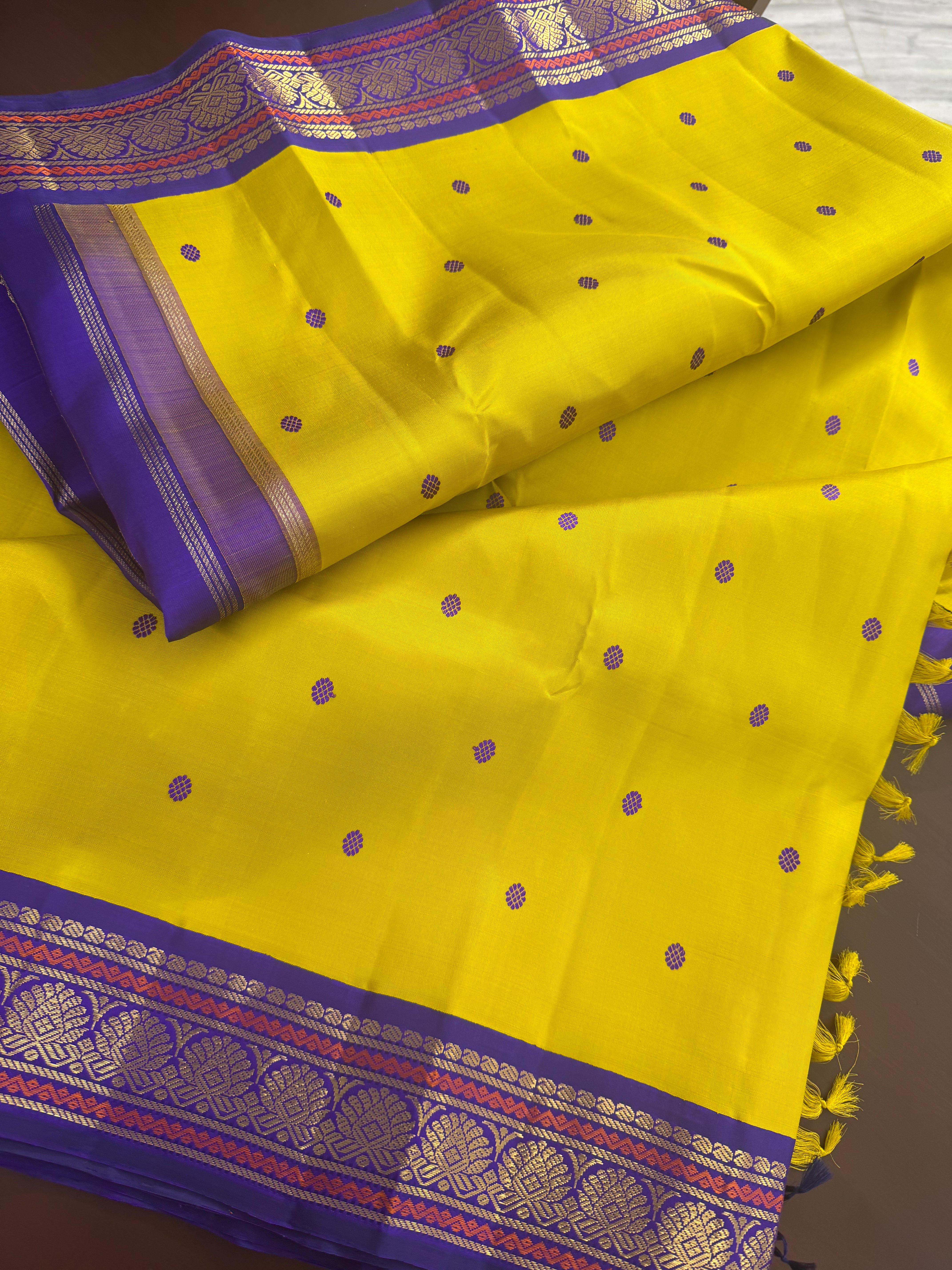 MYTHILI : Vintage Inspired Korvai Kanjivaram (Sampanga Yellow)