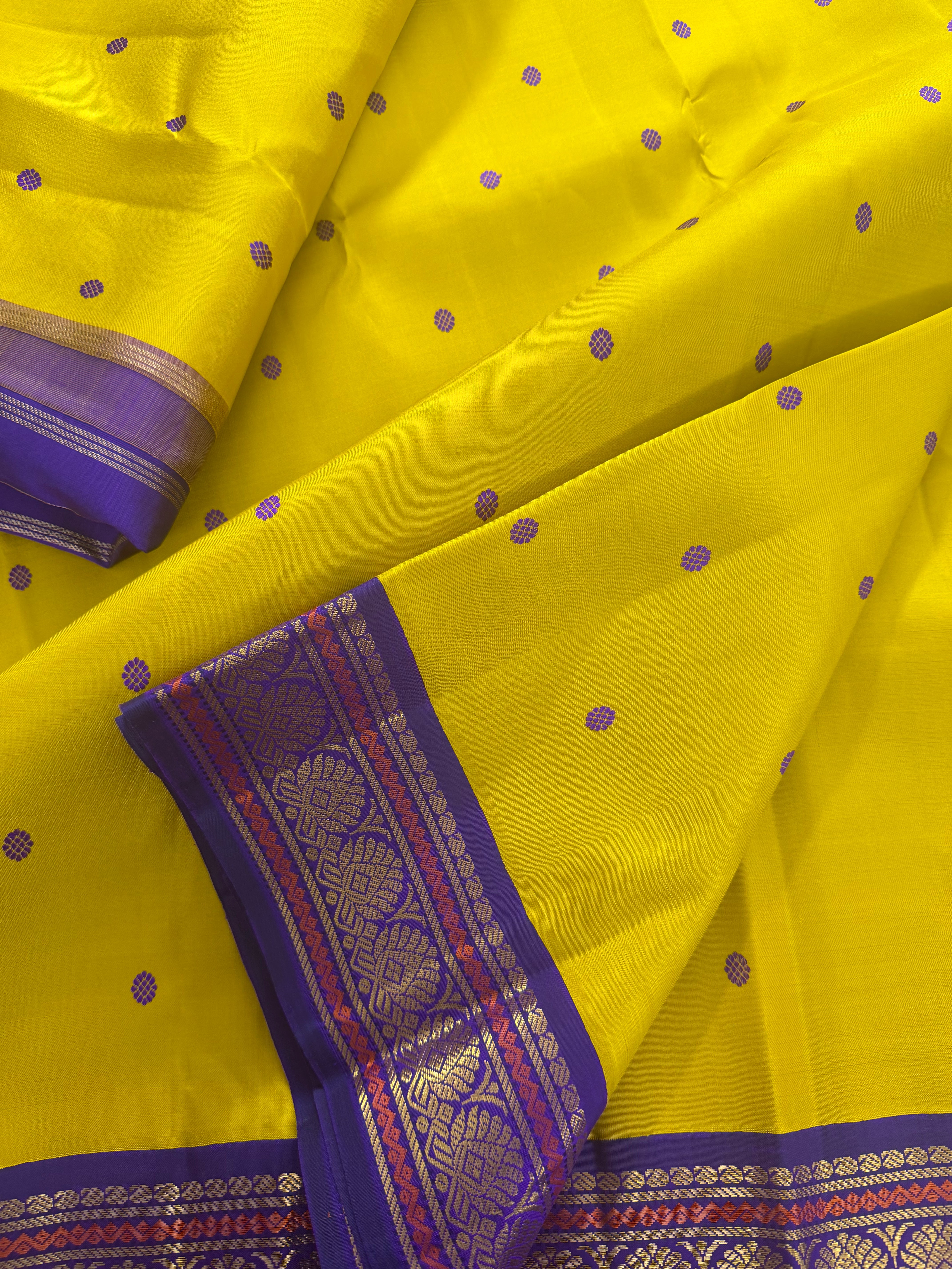 MYTHILI : Vintage Inspired Korvai Kanjivaram (Sampanga Yellow)