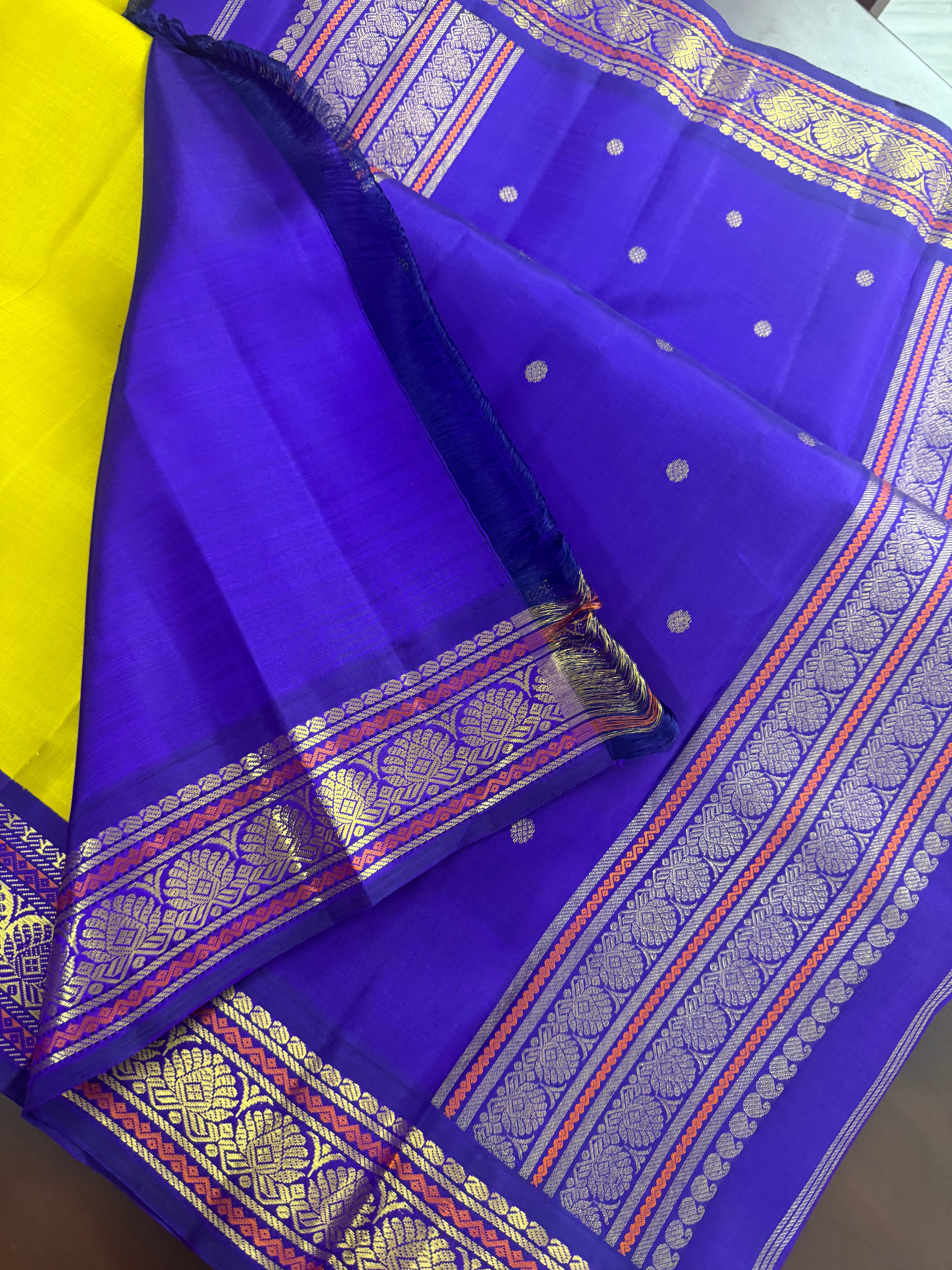 MYTHILI : Vintage Inspired Korvai Kanjivaram (Sampanga Yellow)